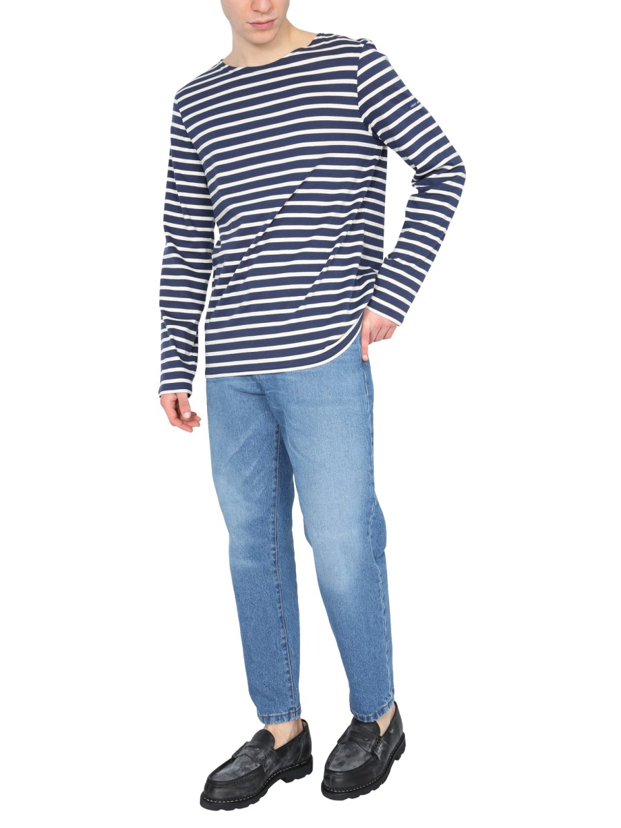 SAINT JAMES "MINQUIERS MODERNE" COTTON TSHIRT WITH STRIPE PATTERN