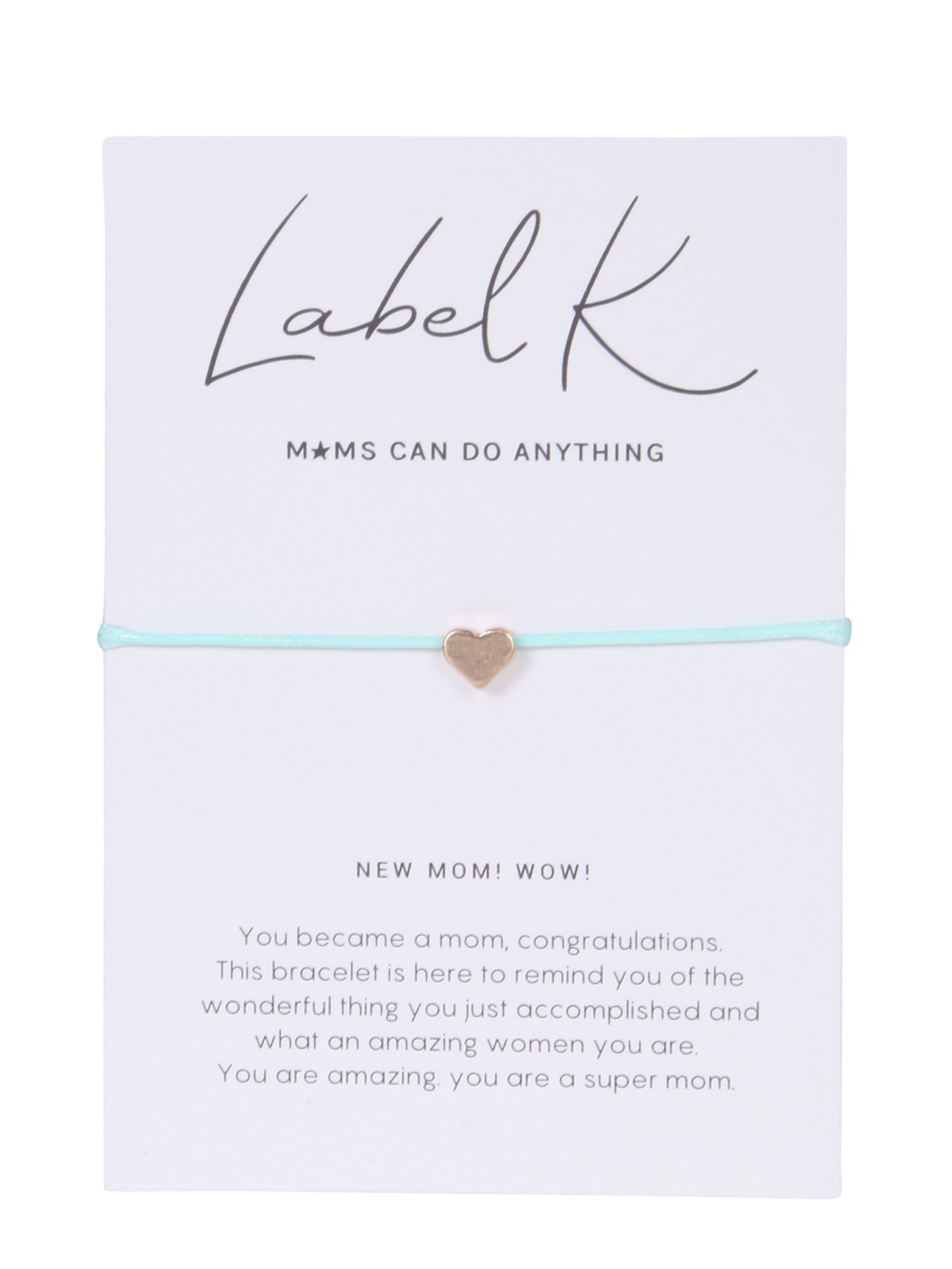 label k bracelet with charm