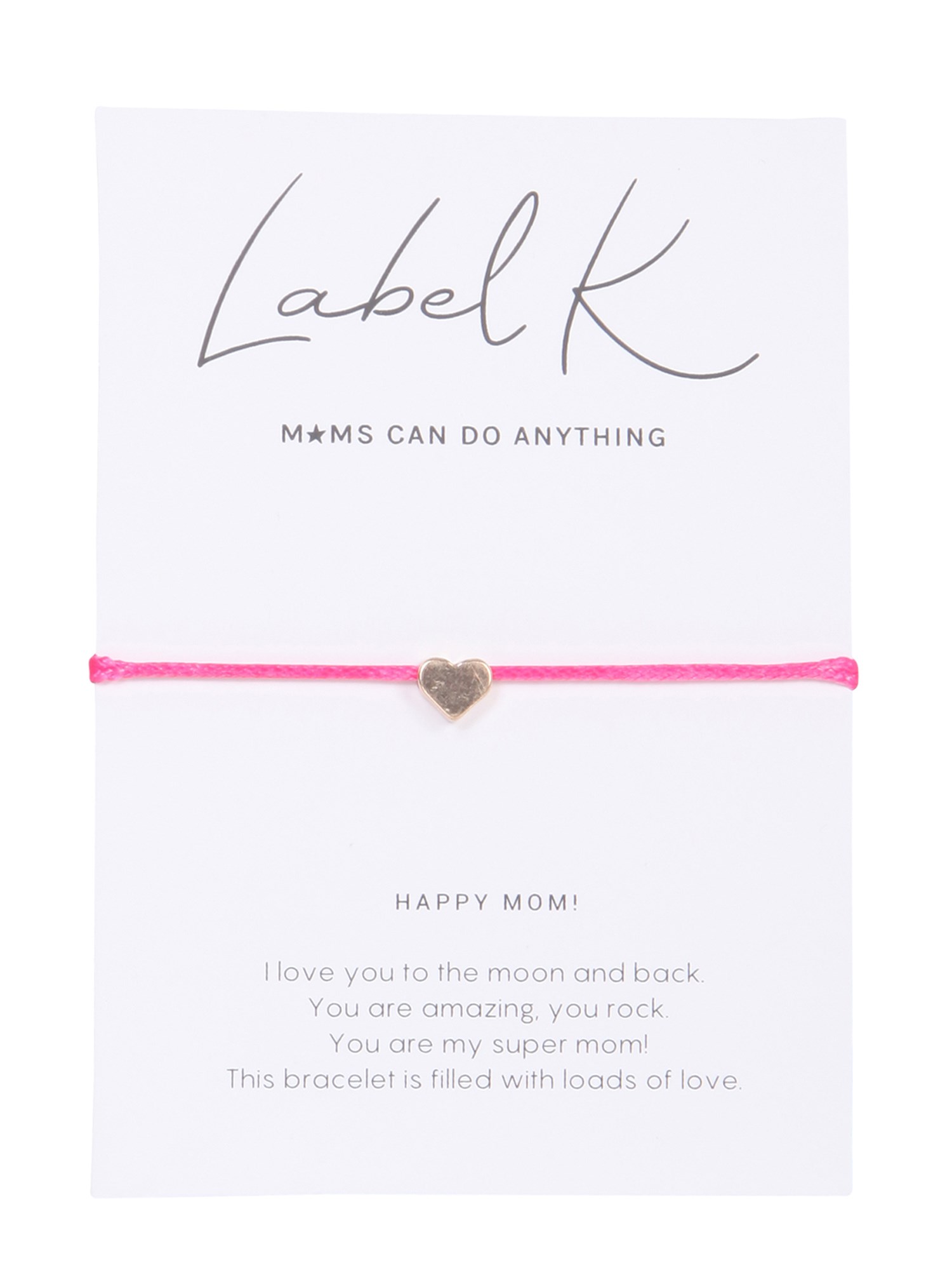 label k bracelet with charm