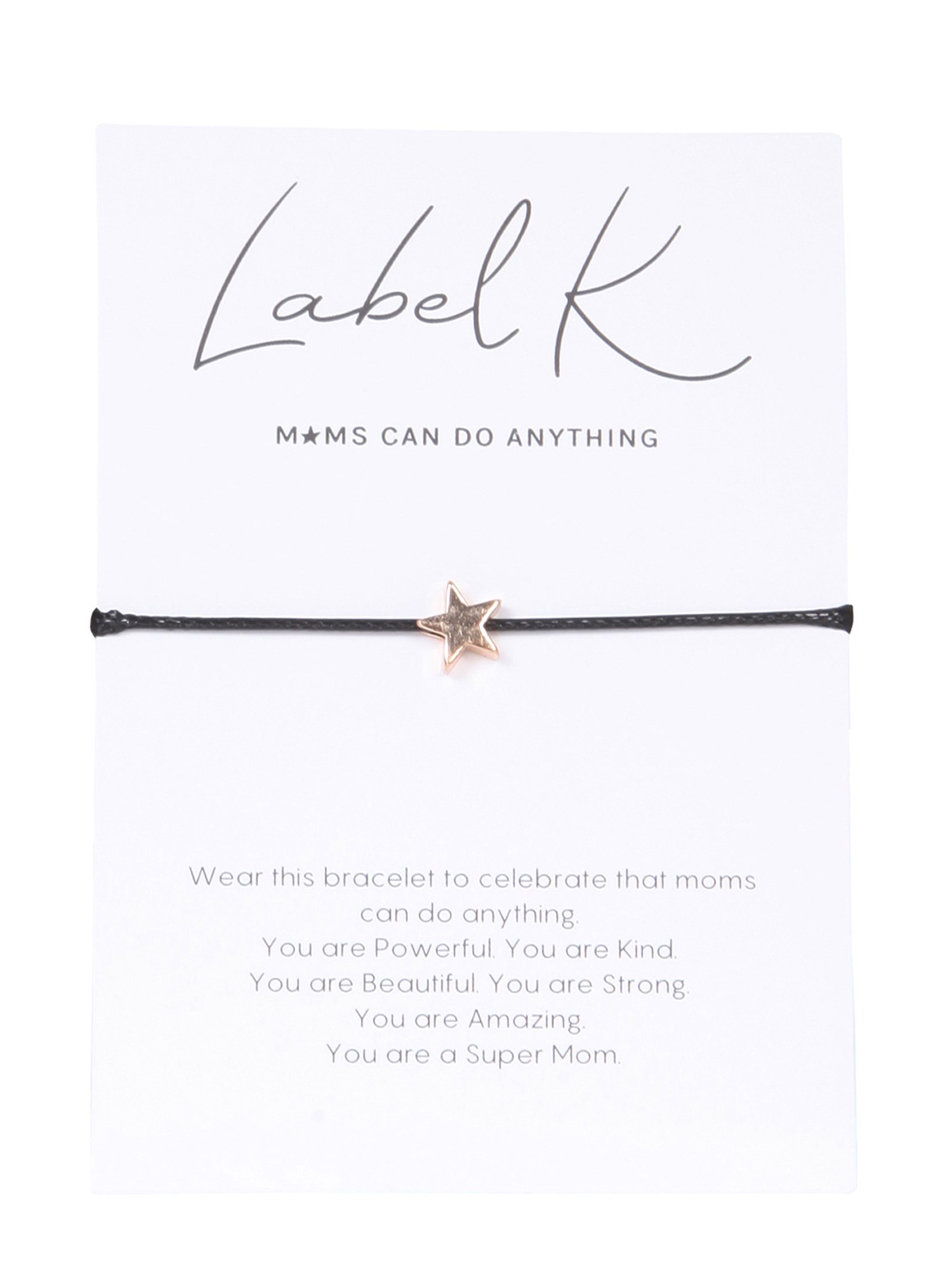 label k bracelet with charm