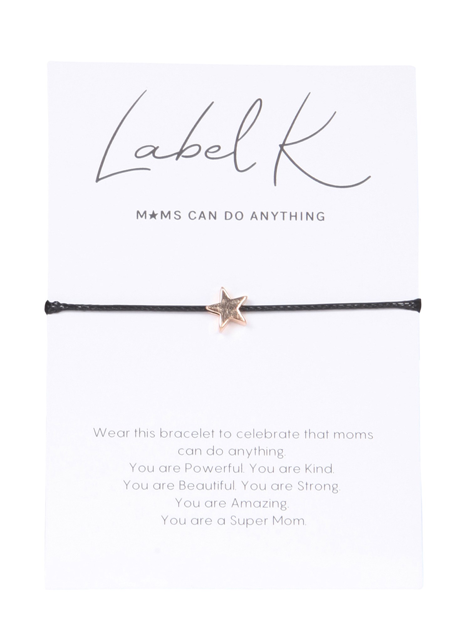 label k bracelet with charm