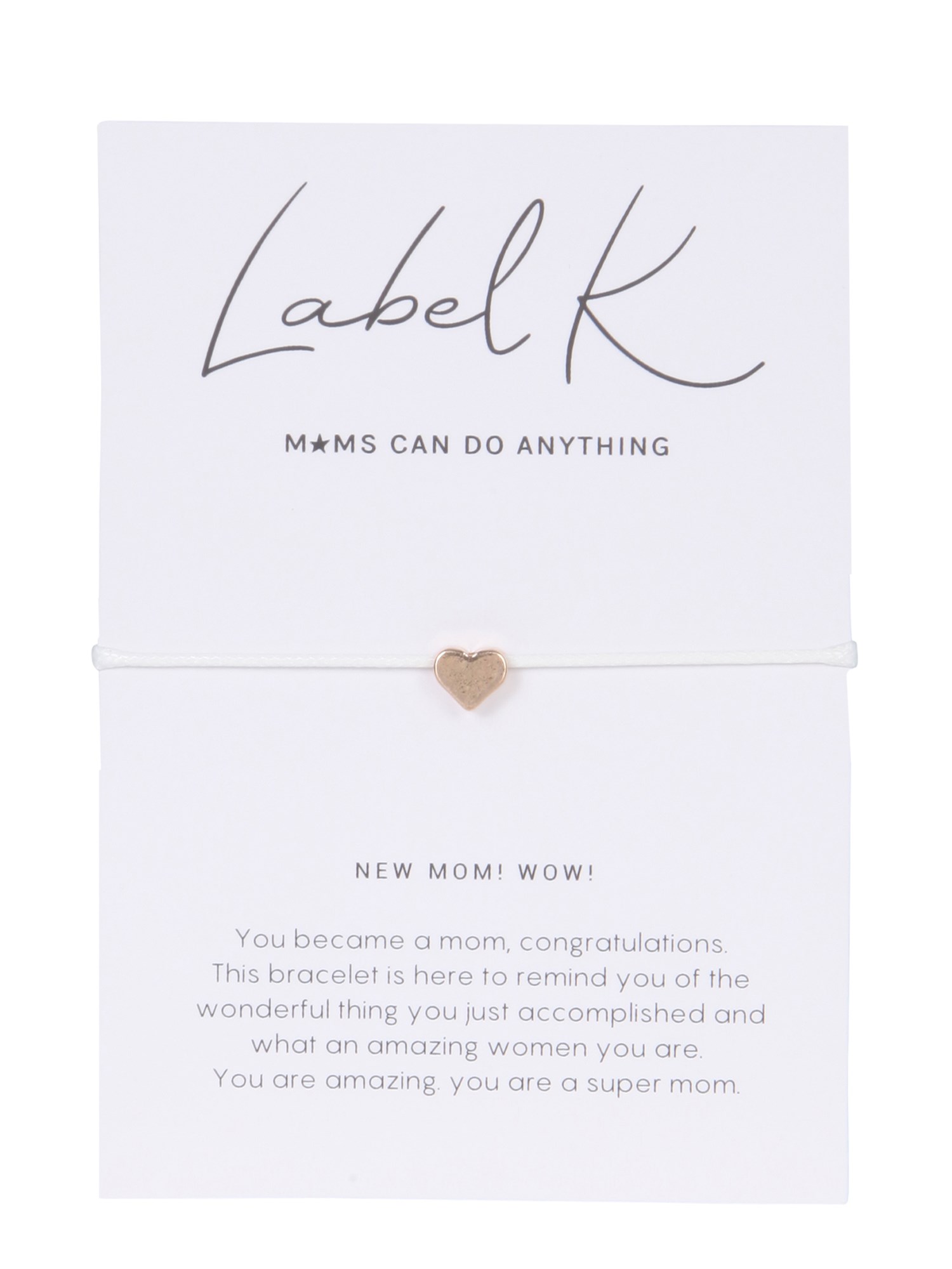 label k bracelet with charm