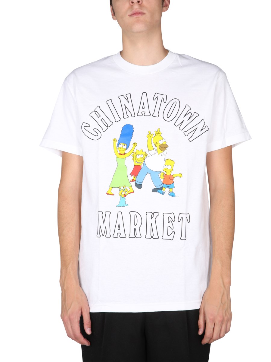 CHINATOWN MARKET X THE SIMPSONS T-SHIRT "FAMILY SIMPSON" IN JERSEY DI COTONE