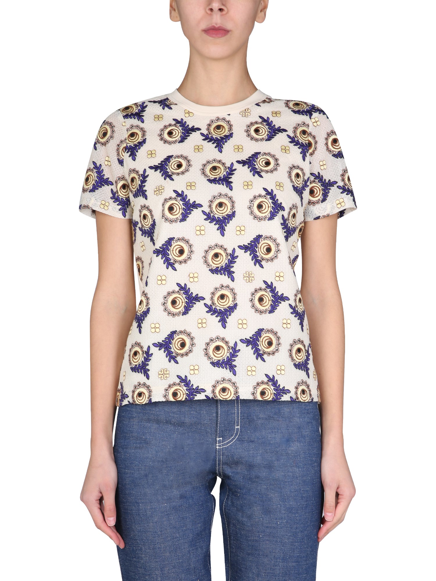 tory burch floral pattern t-shirt