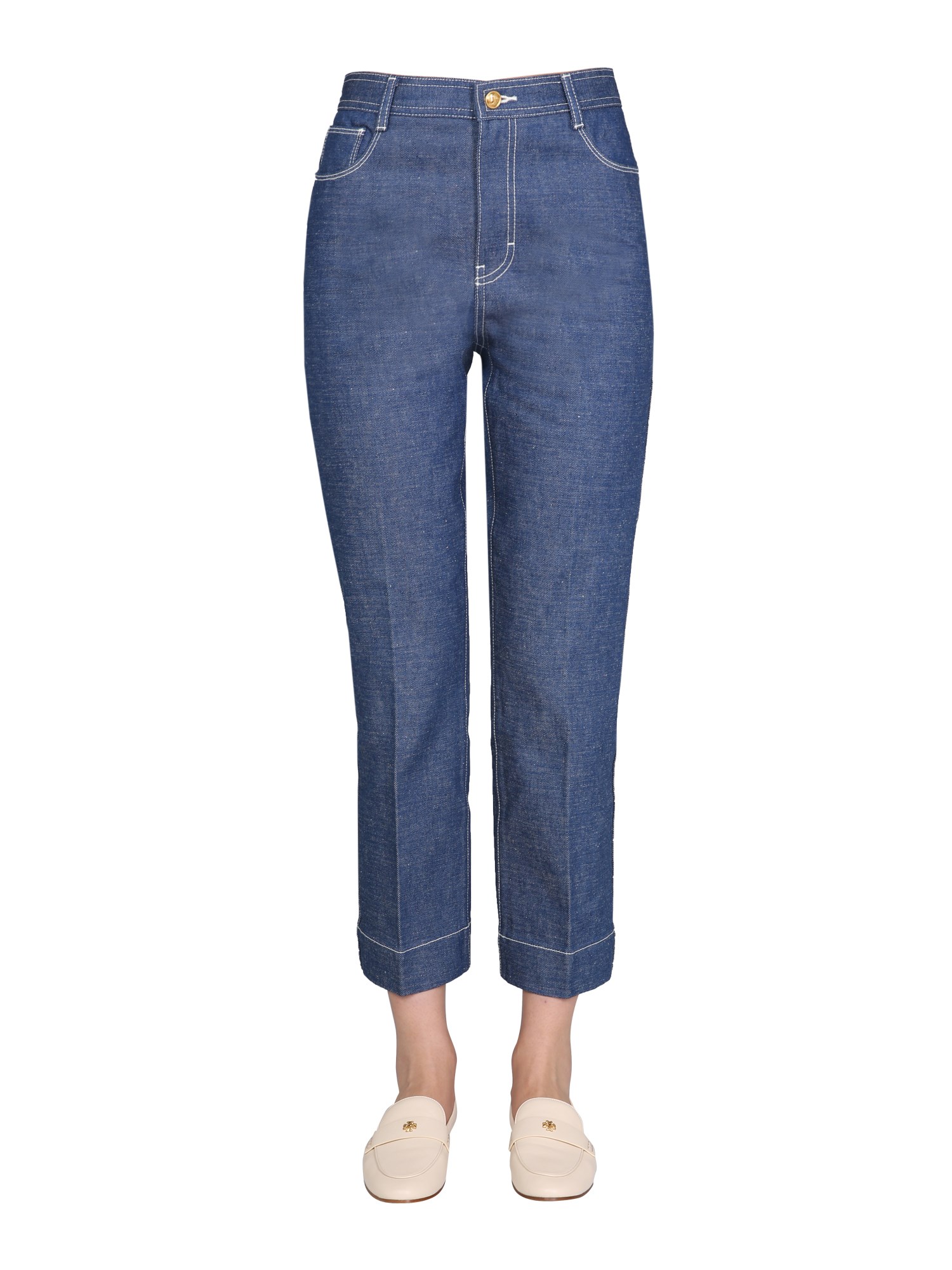 tory burch wide leg jeans