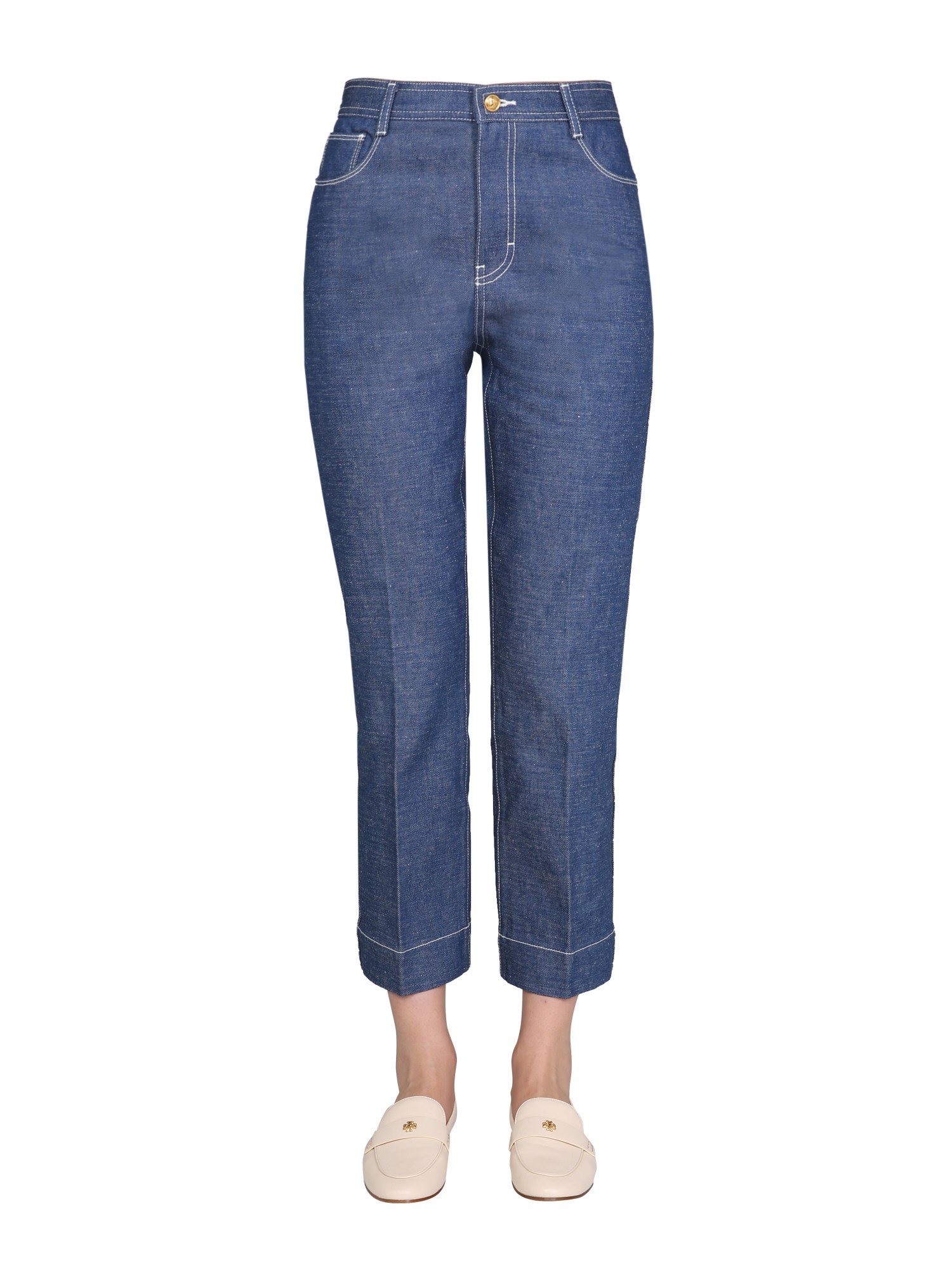 tory burch wide leg jeans