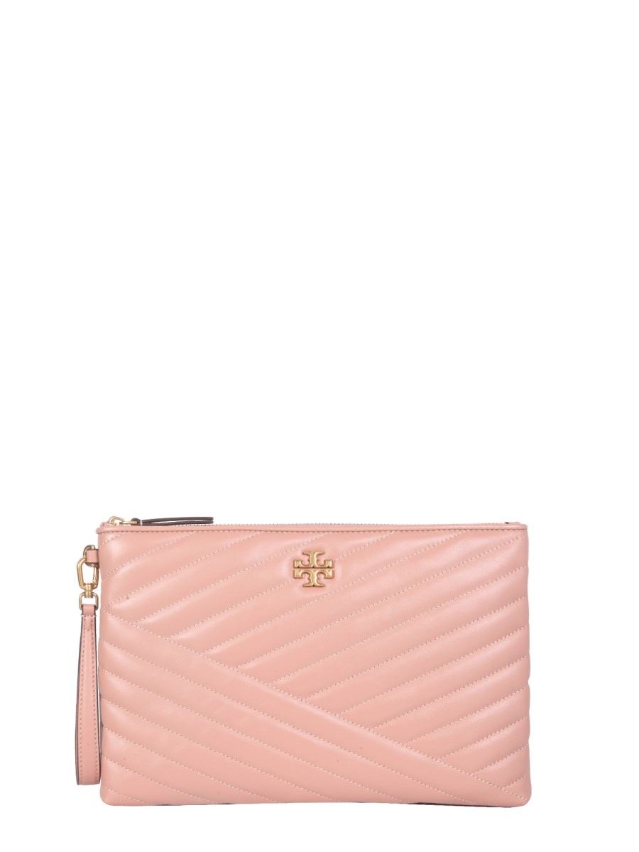 TORY BURCH - SMALL KIRA CHEVRON QUILTED LEATHER POUCH - Eleonora Bonucci