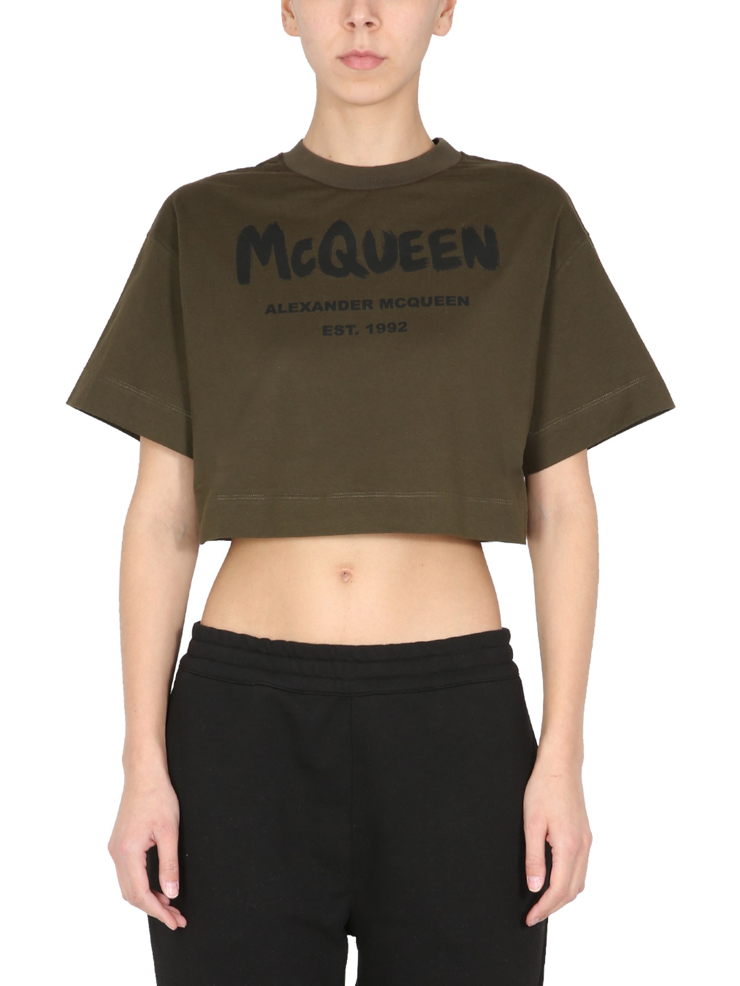 alexander mcqueen t-shirt with graffiti logo print