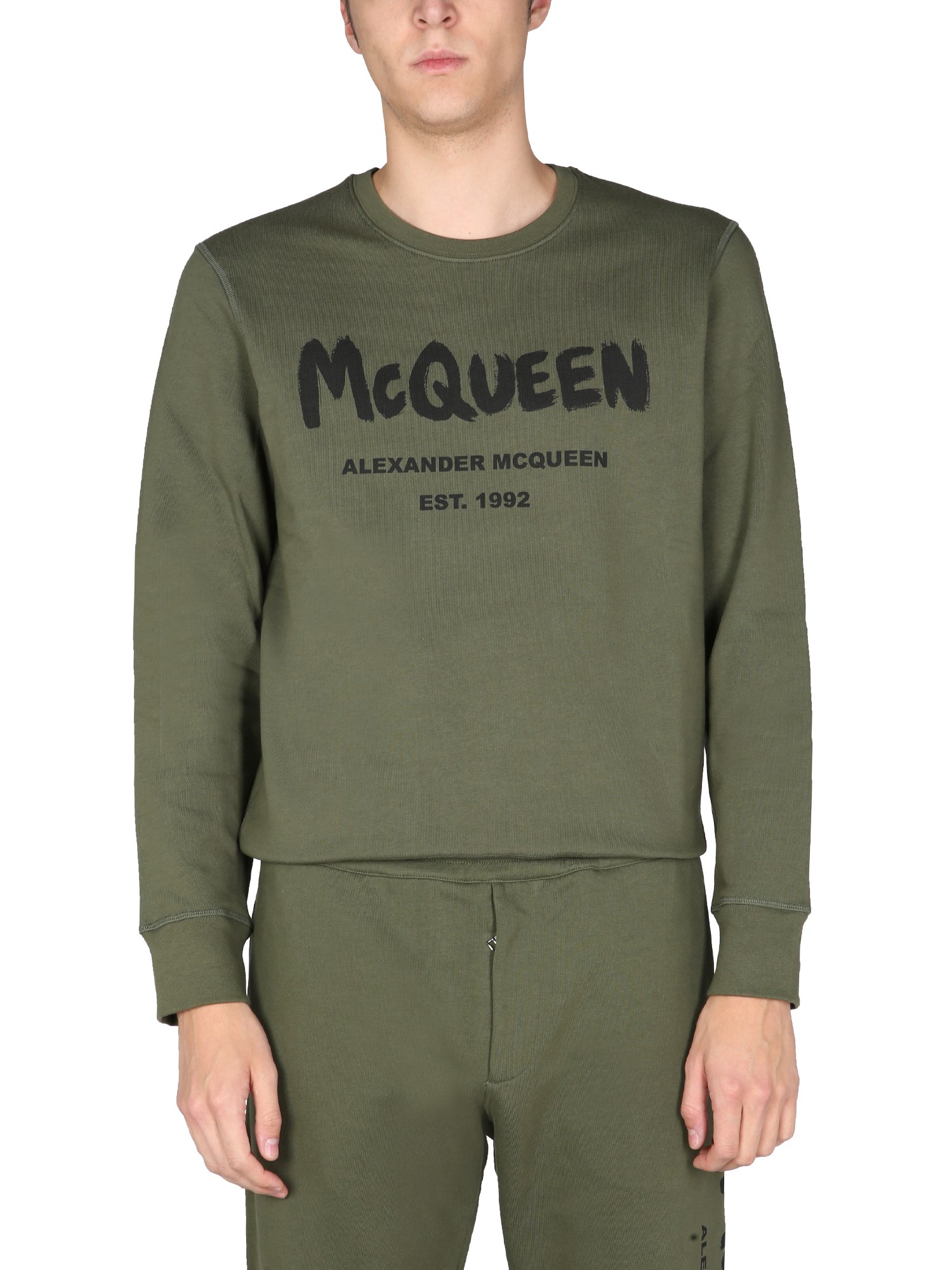 alexander mcqueen sweatshirt with graffiti logo print