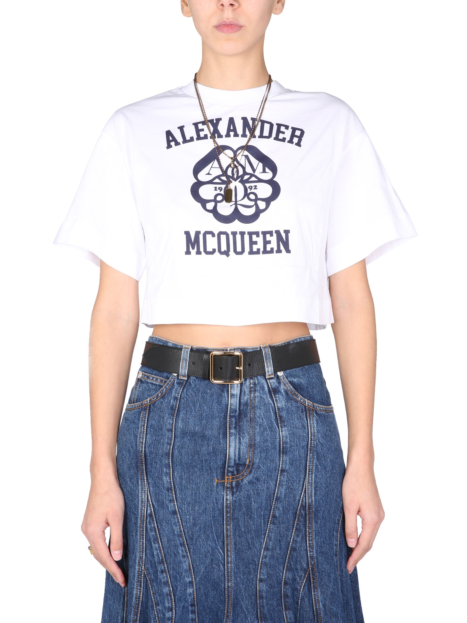 alexander mcqueen cropped t-shirt