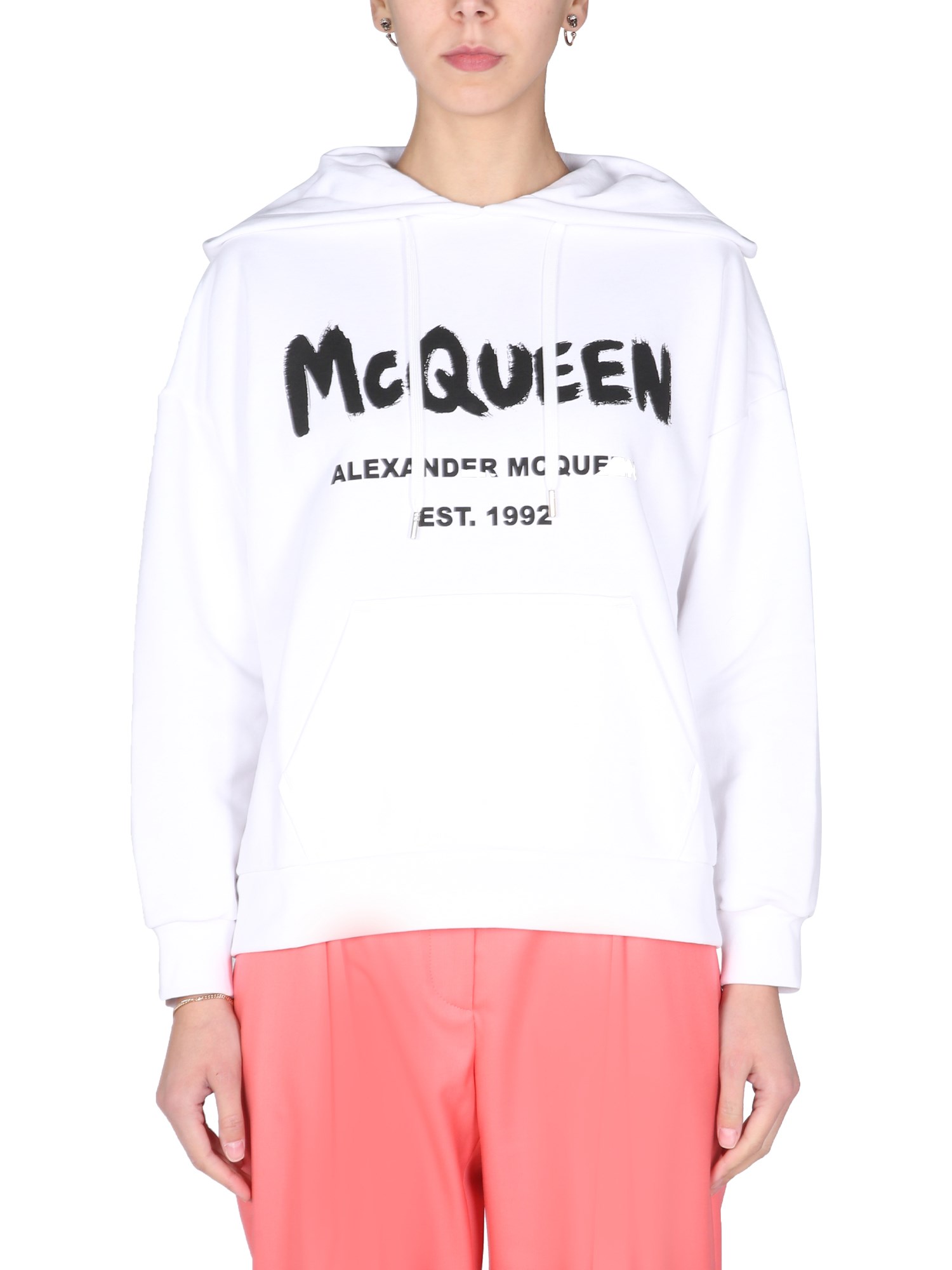 alexander mcqueen sweatshirt with graffito logo print