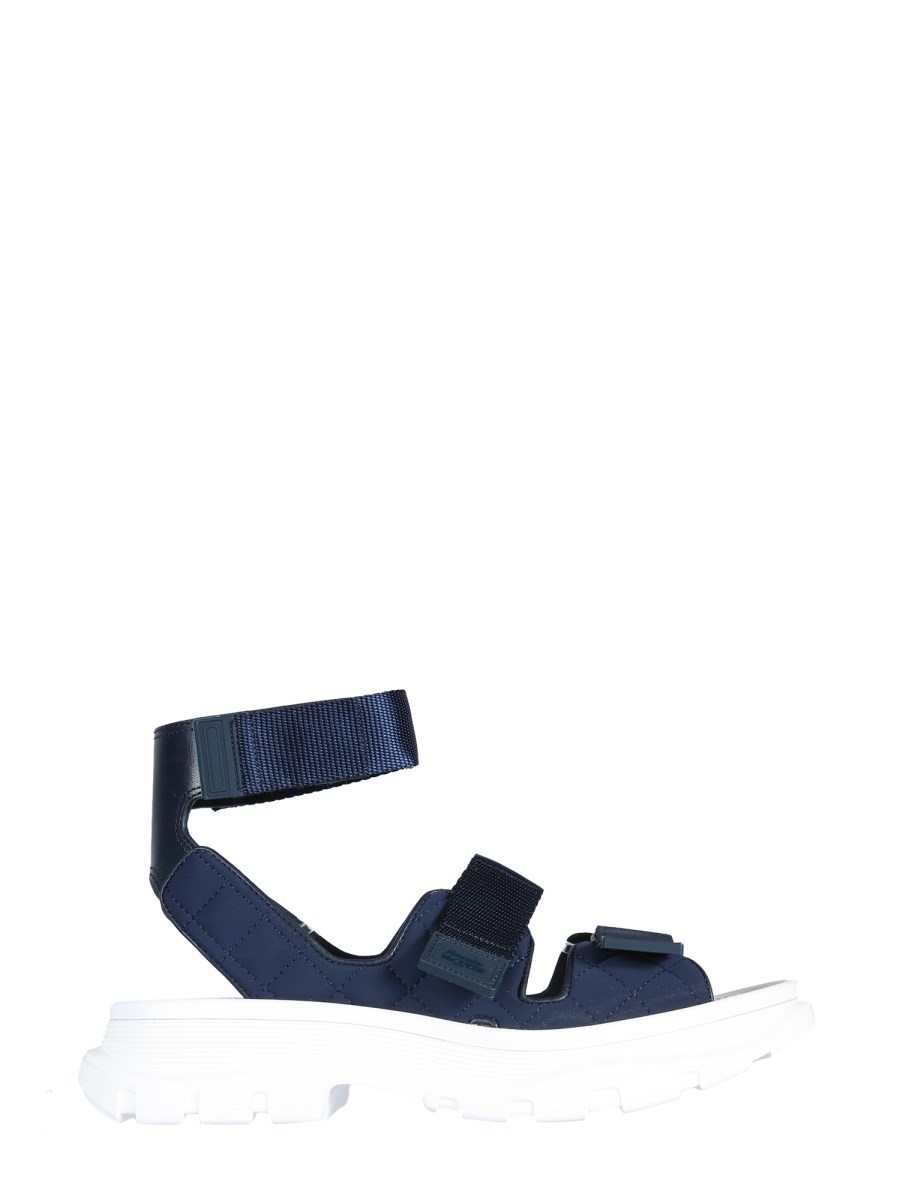 ALEXANDER McQUEEN SANDALO TREAD IN TESSUTO TRAPUNTATO