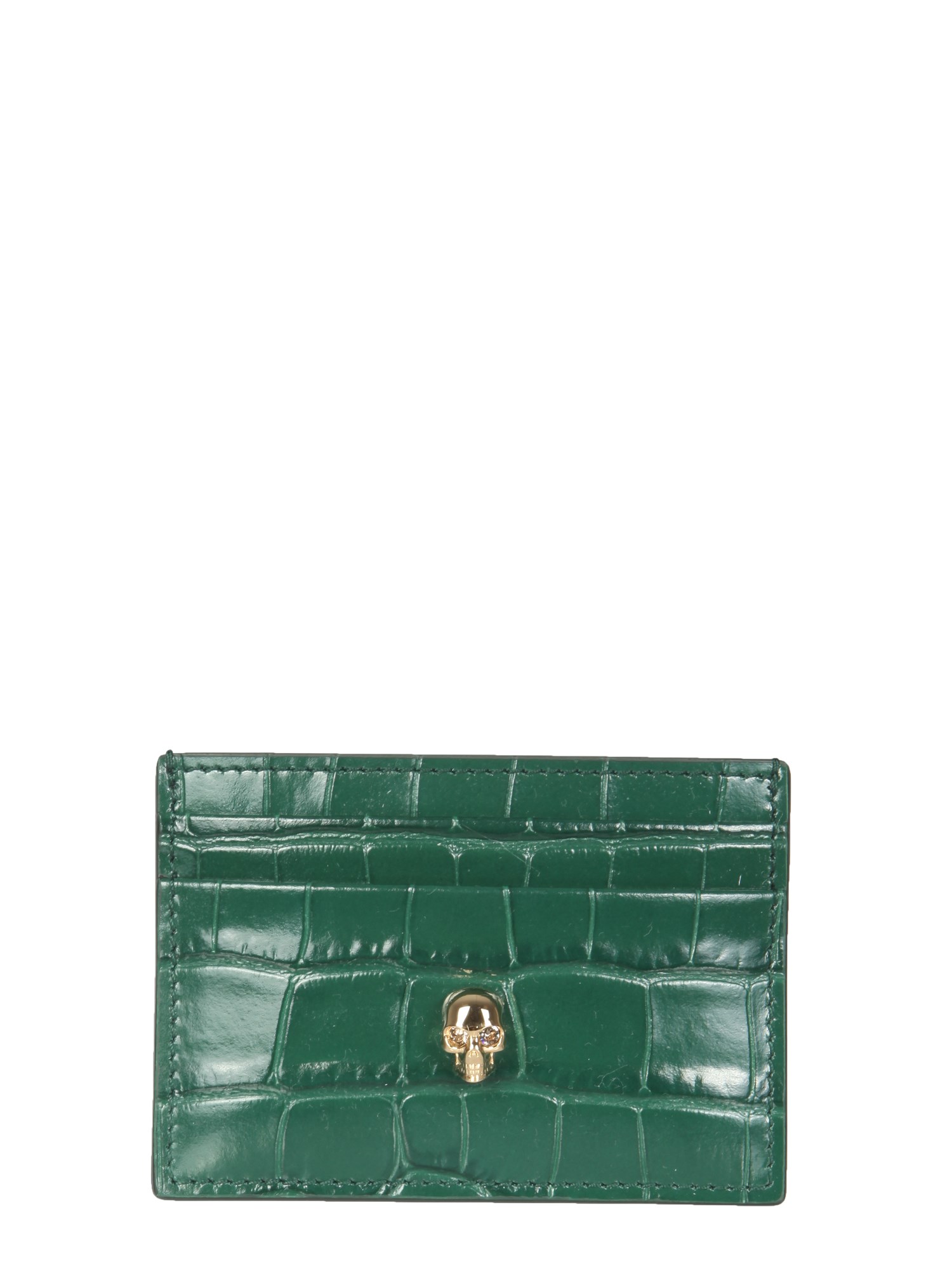 alexander mcqueen card holder with skull