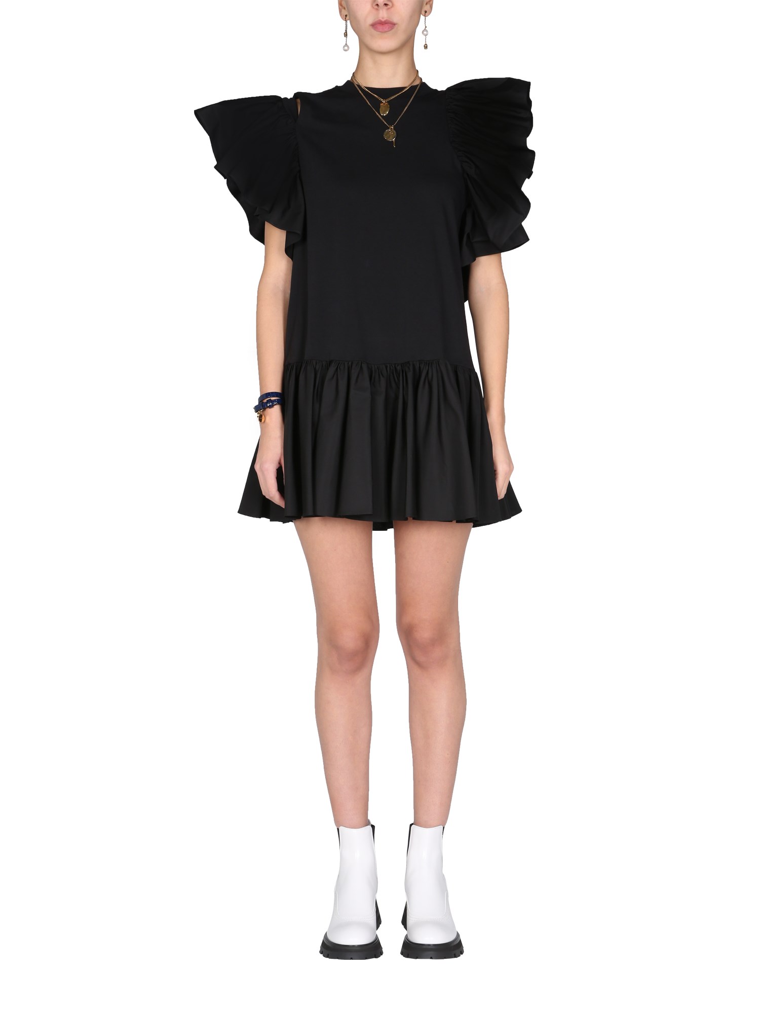 alexander mcqueen mini dress with ruffles