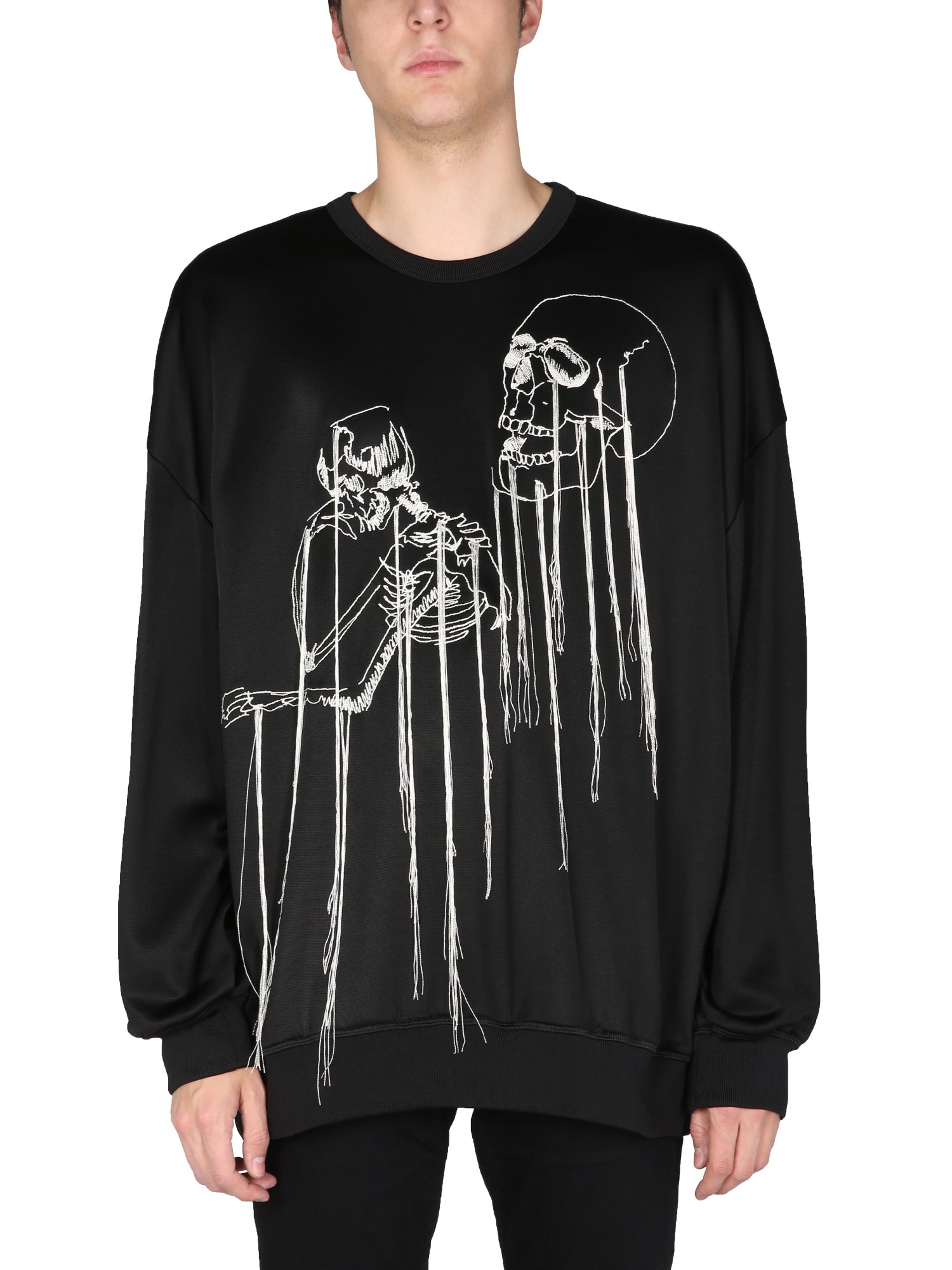 alexander mcqueen sweatshirt with embroidered skull