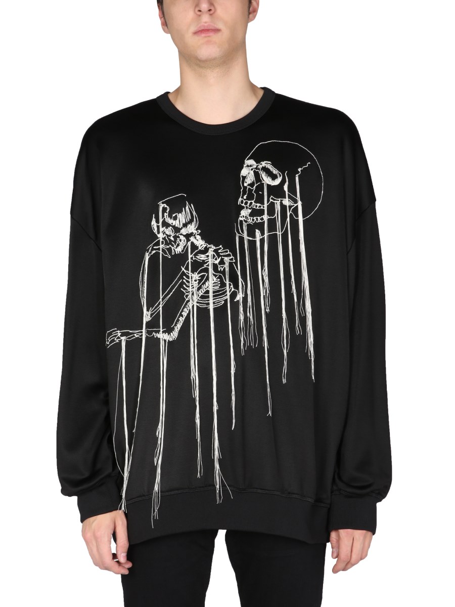 ALEXANDER McQUEEN - CREW NECK COTTON BLEND SWEATSHIRT WITH