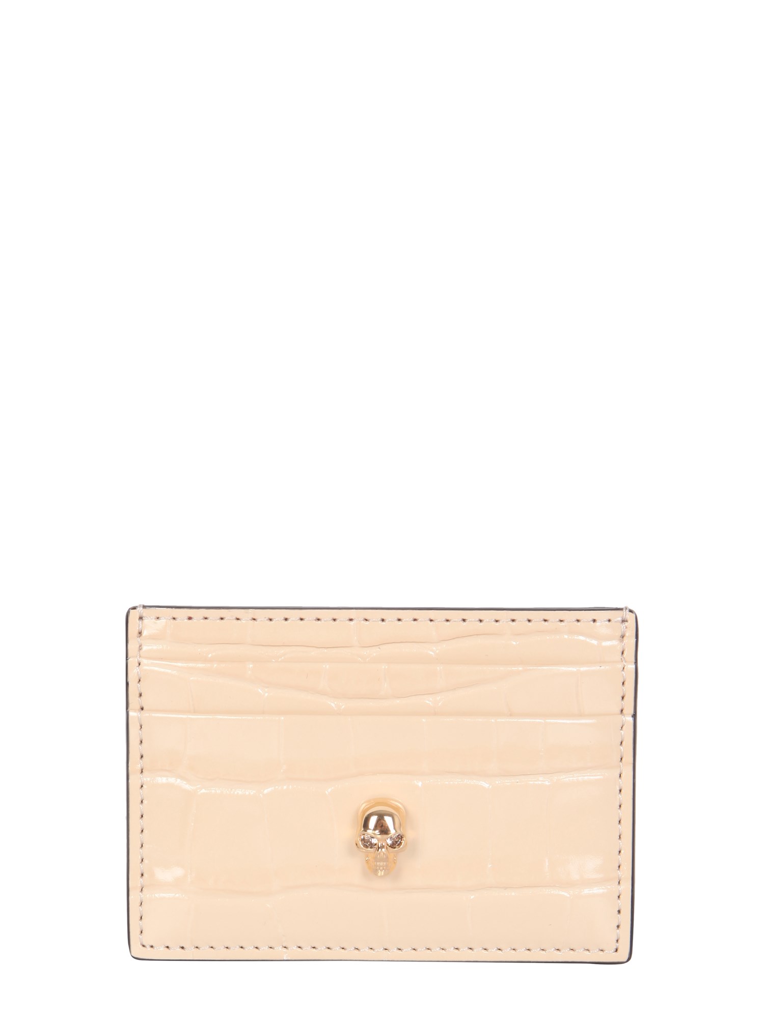 alexander mcqueen card holder with skull