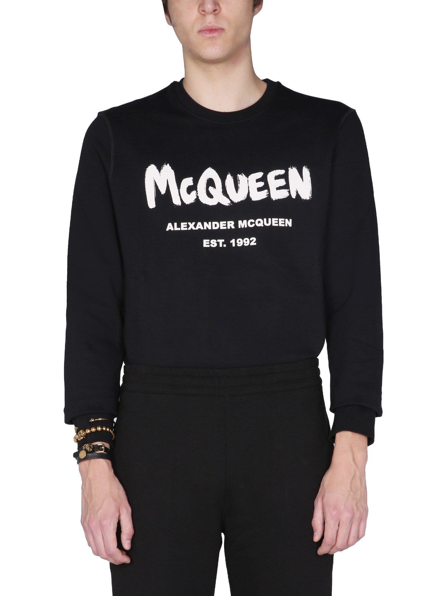 alexander mcqueen sweatshirt with graffiti logo print