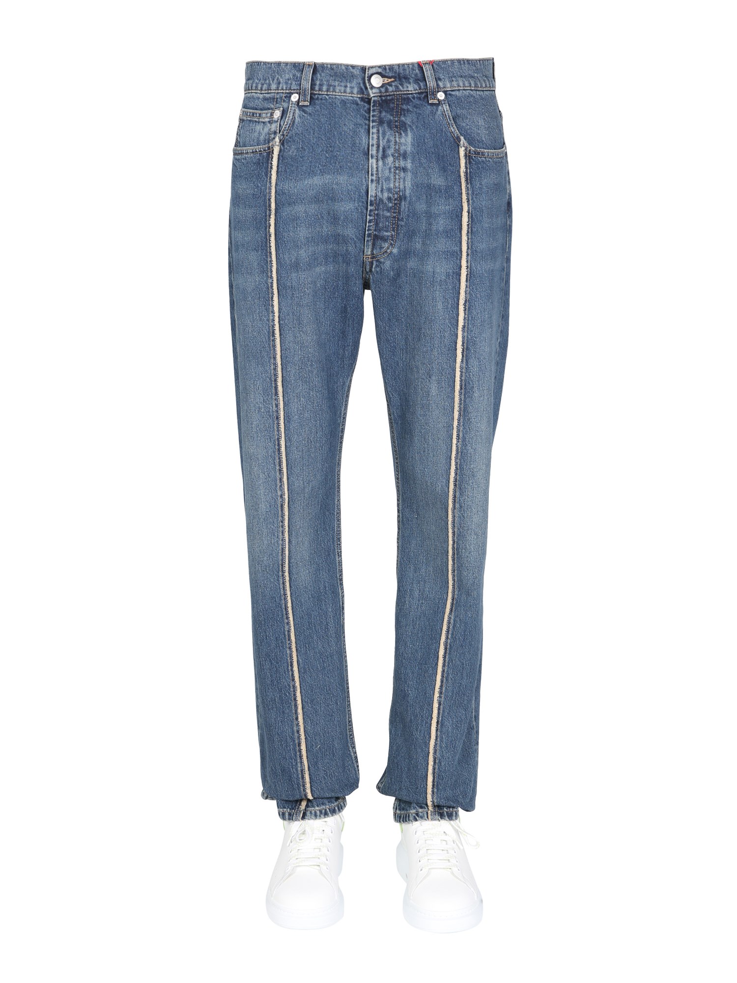 alexander mcqueen cotton denim jeans