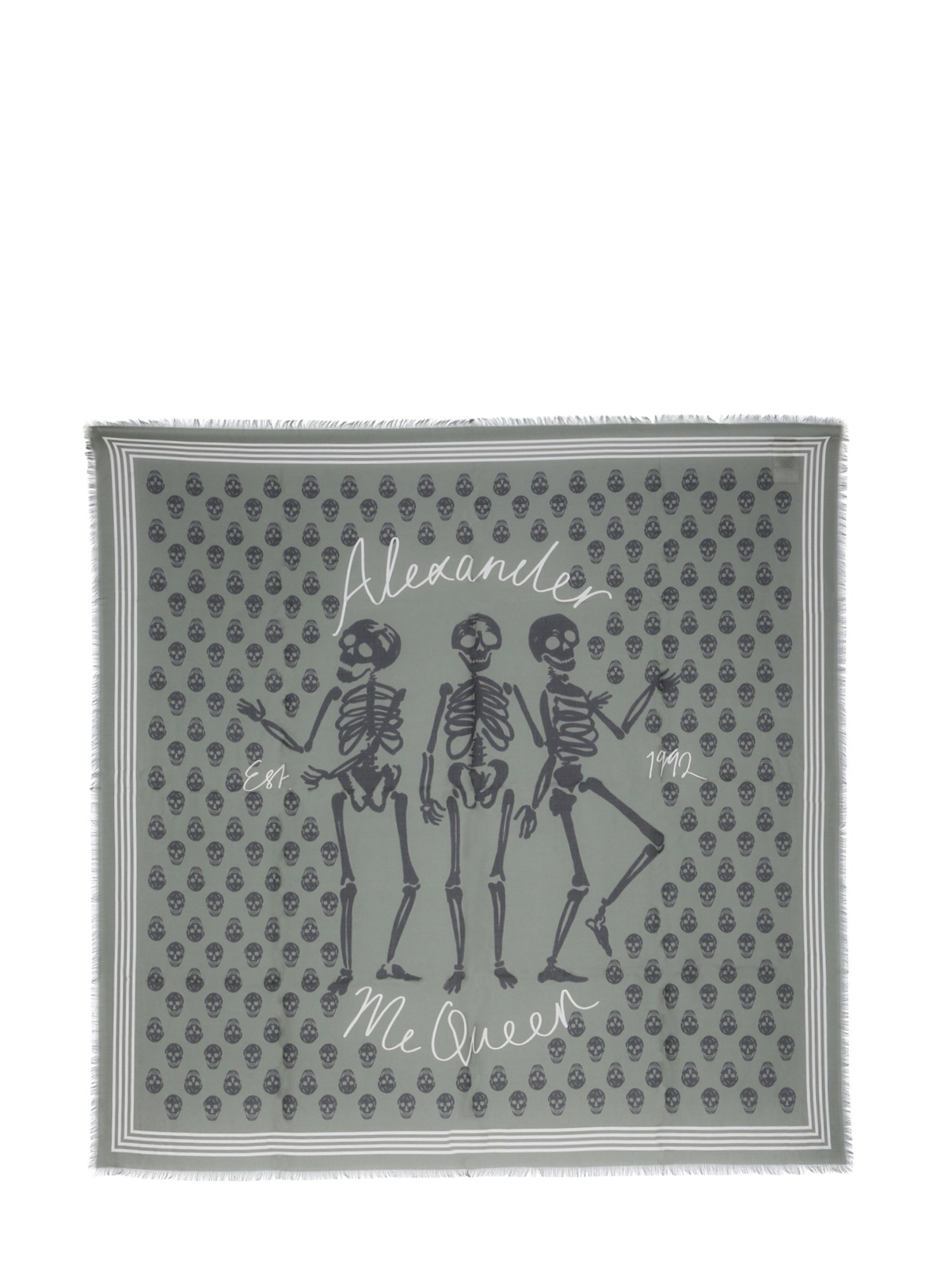 alexander mcqueen skeleton biker scarf