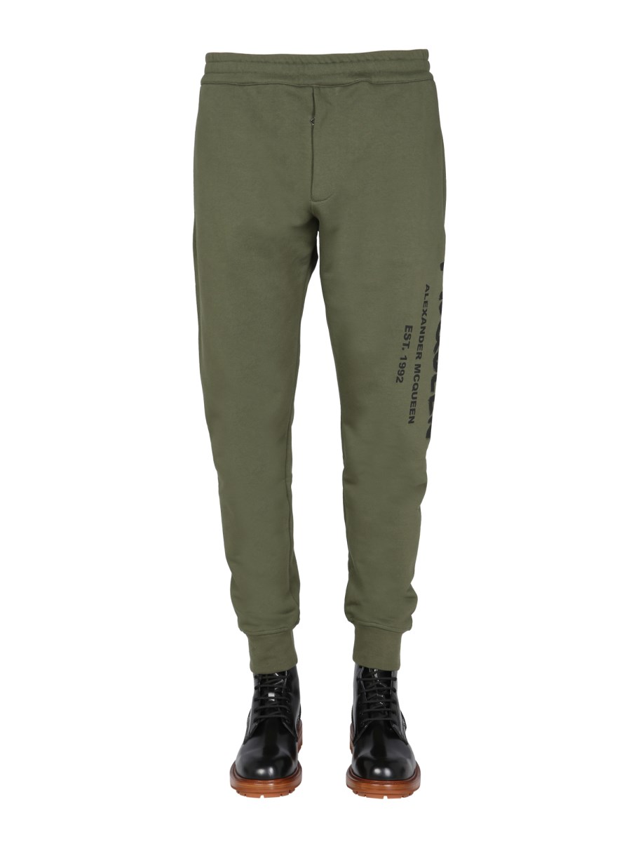 ALEXANDER McQUEEN PANTALONE JOGGING CON LOGO GRAFFITI