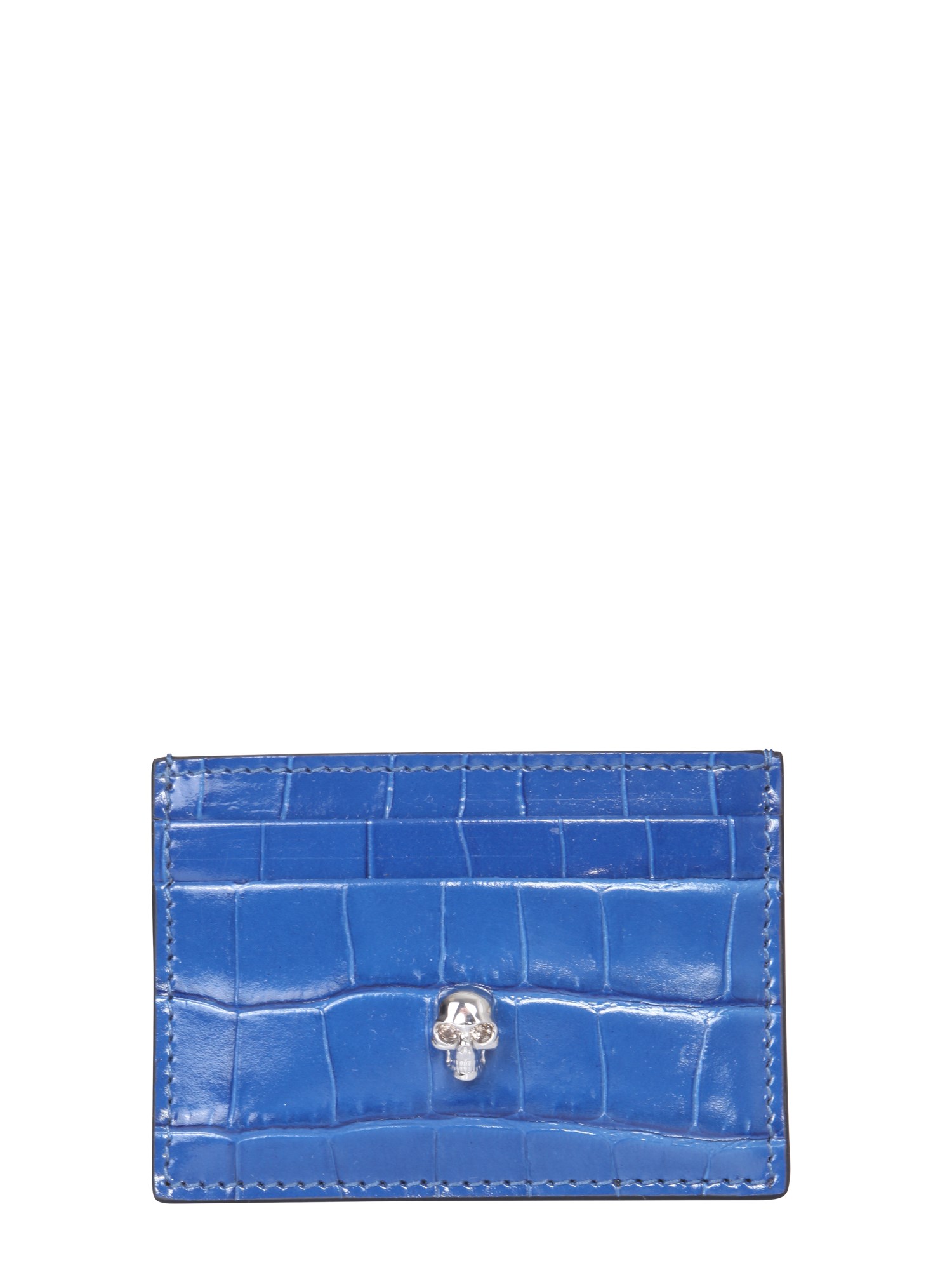 alexander mcqueen card holder with skull