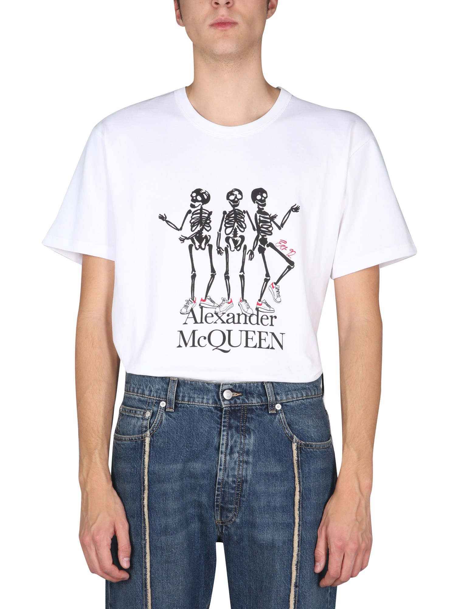 alexander mcqueen "skeleton sneaker" t-shirt