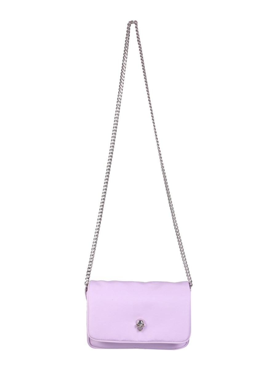 関税込★Alexander mcqueen★ミニカーブショルダーバッグ PURPLE ALEXANDER McQUEEN - SMALL SKULL NYLON BAG WITH CHAIN