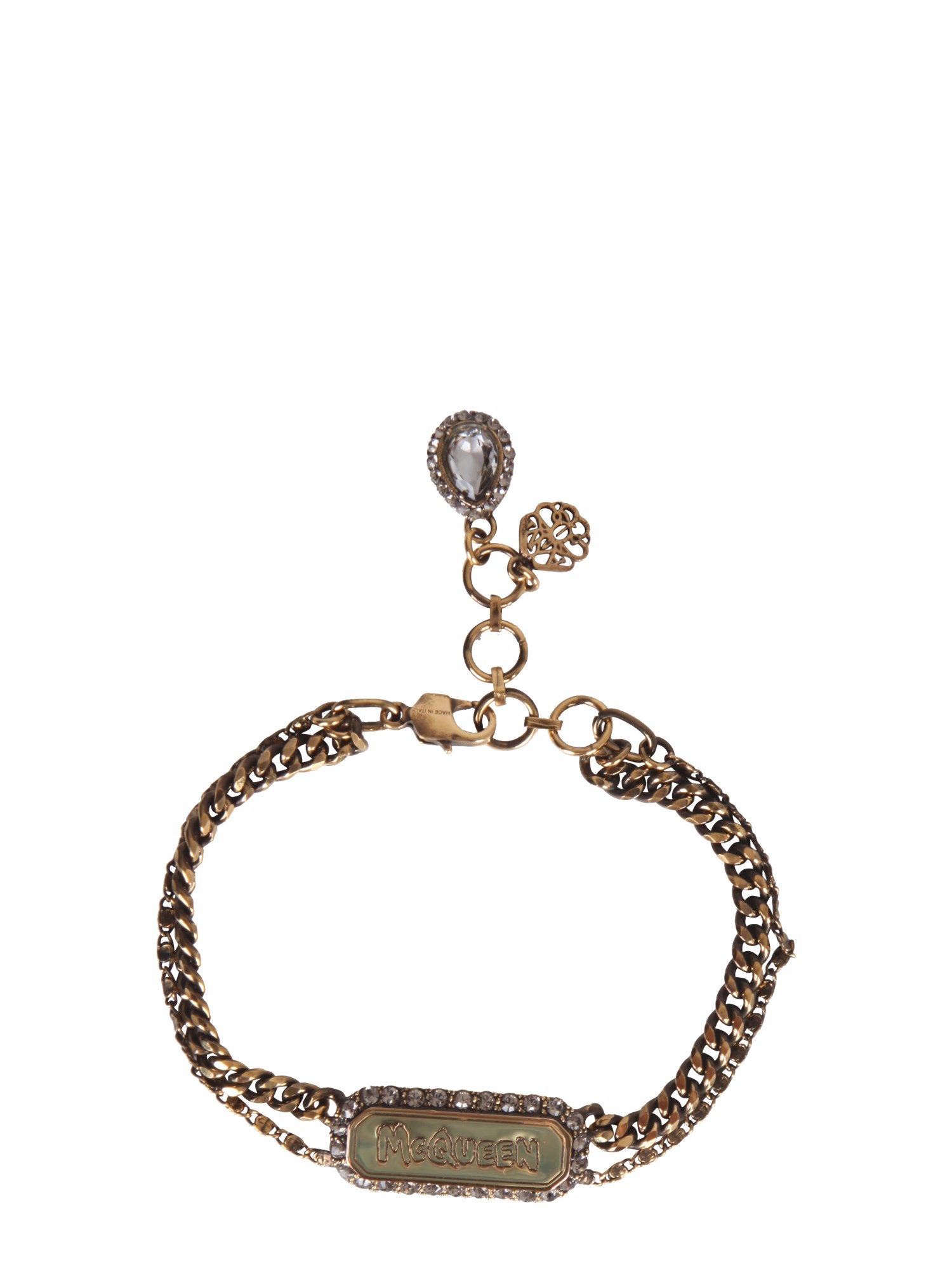 alexander mcqueen graffiti pavé logo bracelet