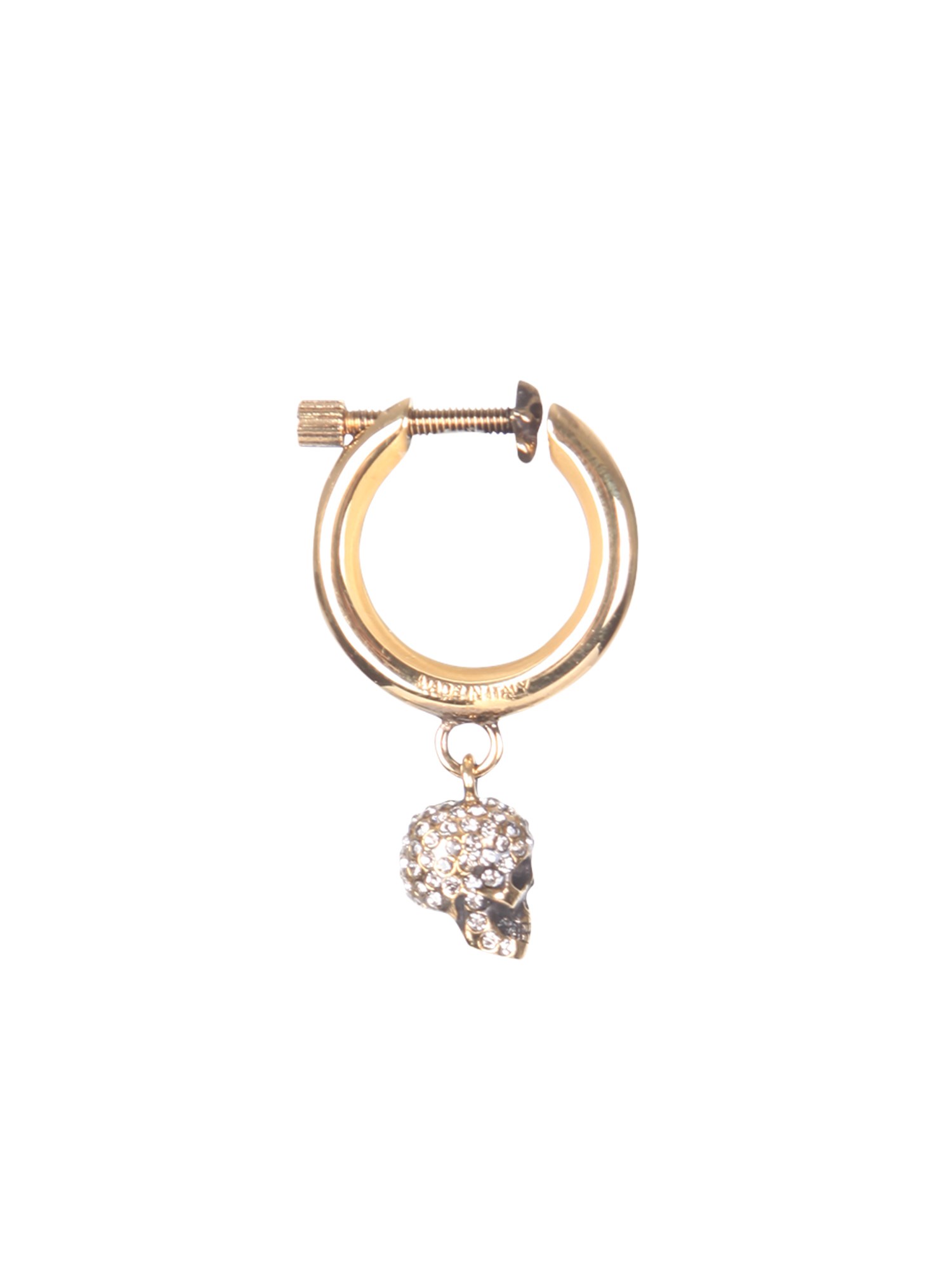 alexander mcqueen hoop earring with skull