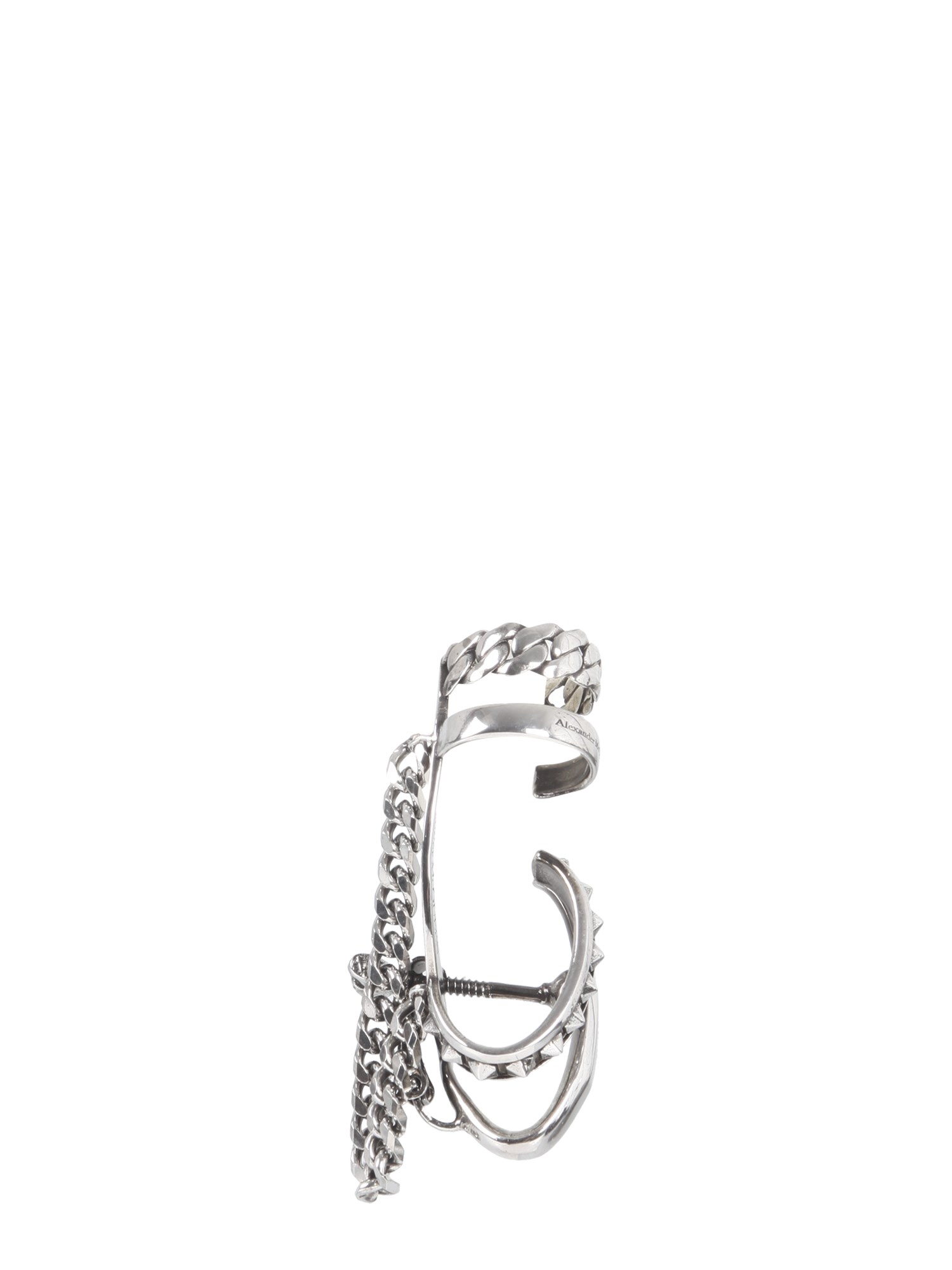 alexander mcqueen punk earring with chain