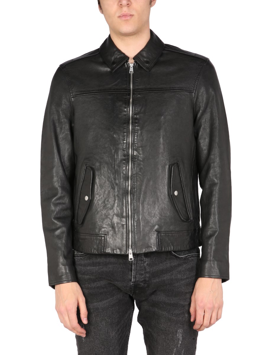 All saints leather hot sale jacket fit