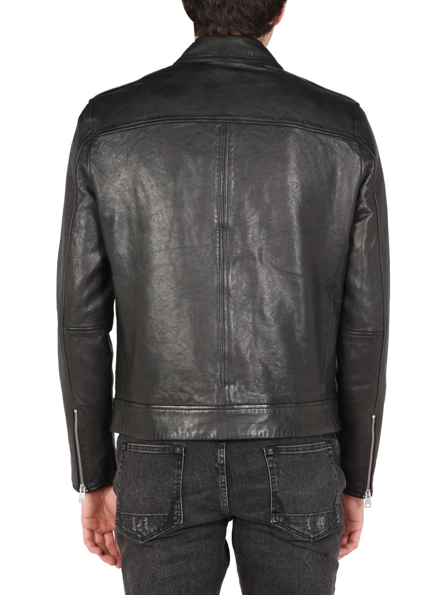 All saints men's black clearance leather jacket