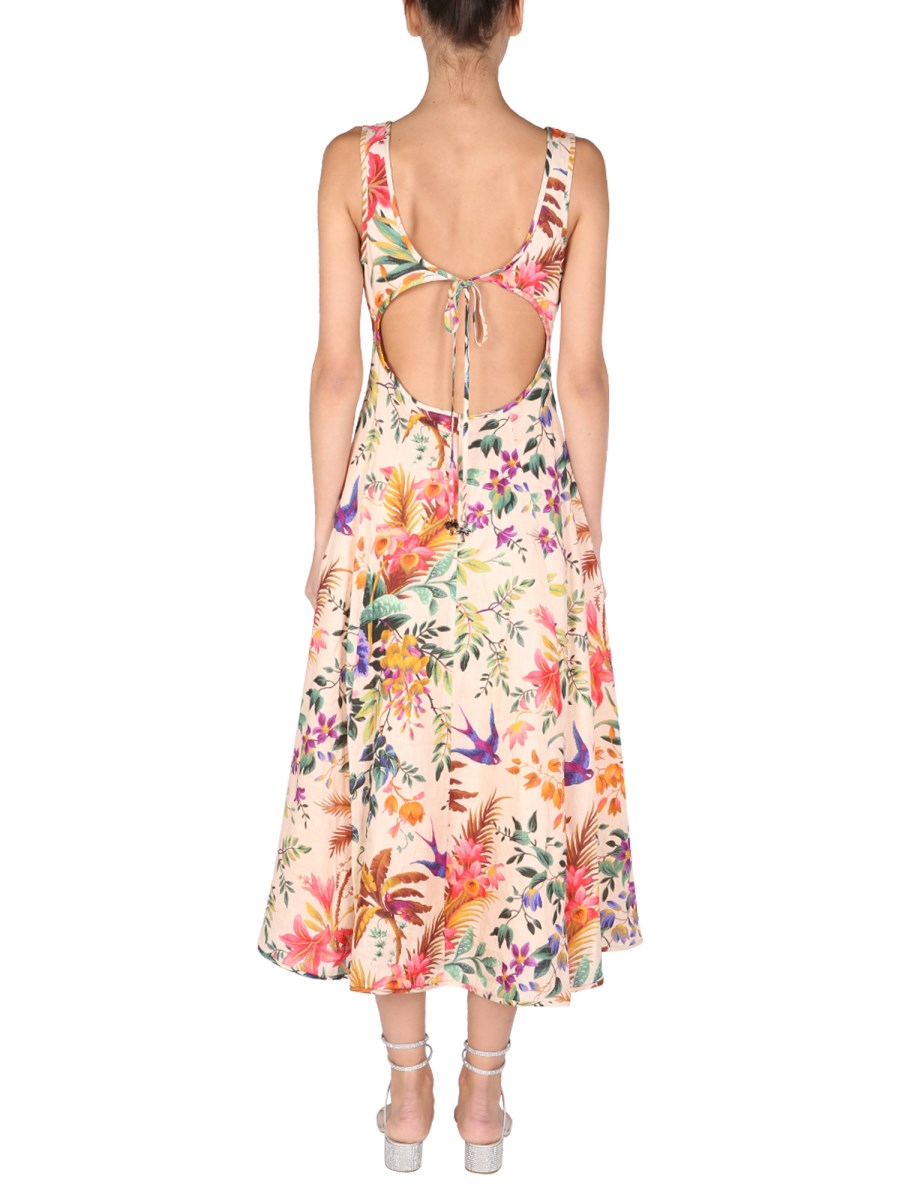 ZIMMERMANN - "TROPICANA" LINEN MIDI DRESS - Eleonora Bonucci