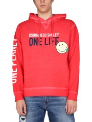 DSQUARED - FELPA "ONE LIFE ONE PLANET SMILEY"