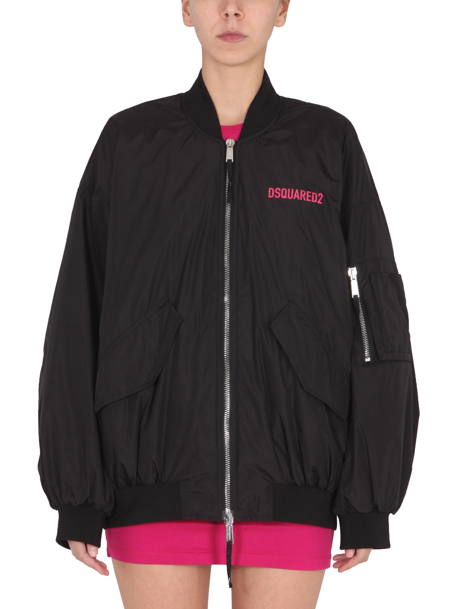 dsquared bomber with logo print