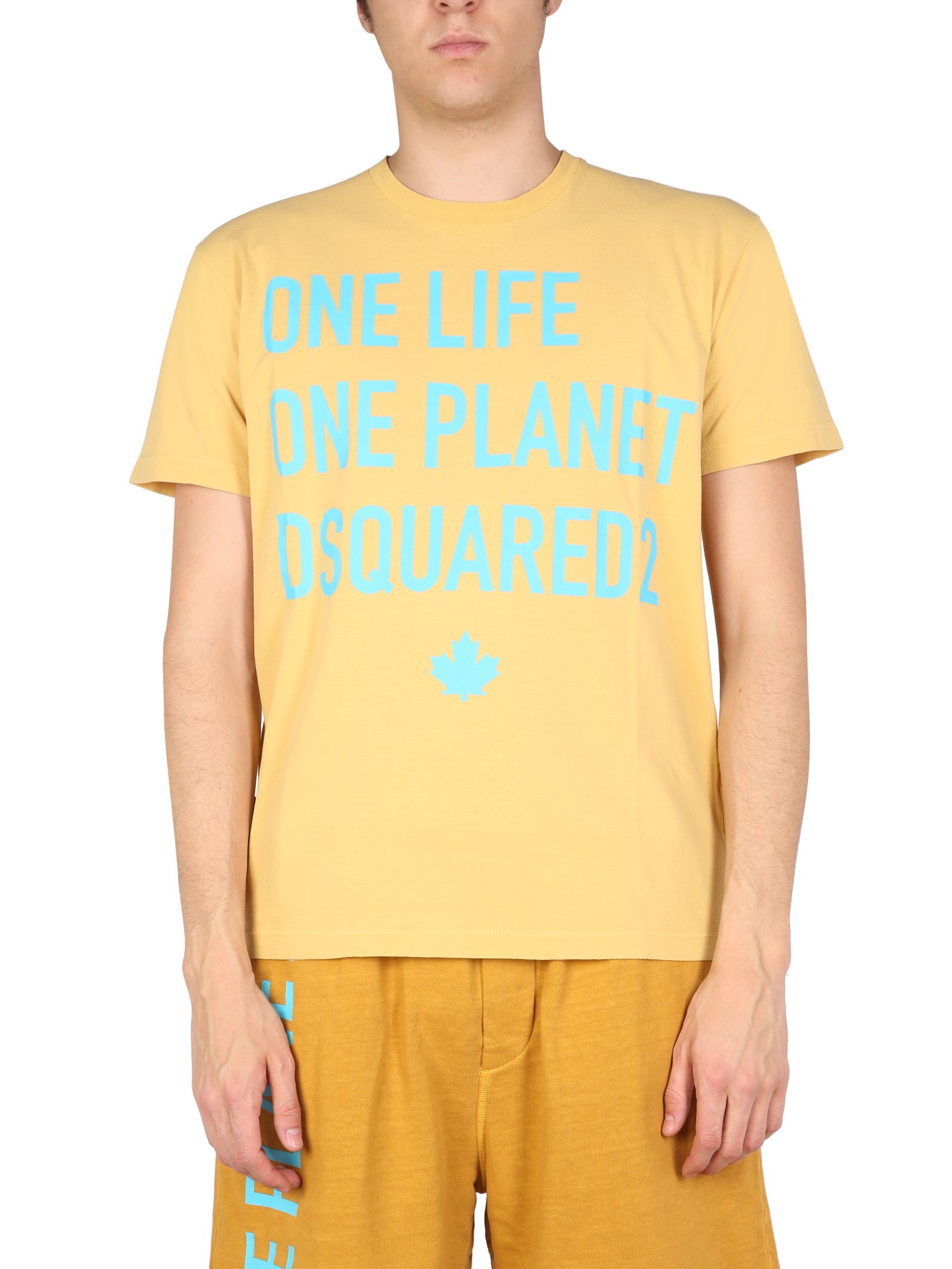 Dsquared2 One Life One Planet T-shirt In Yellow
