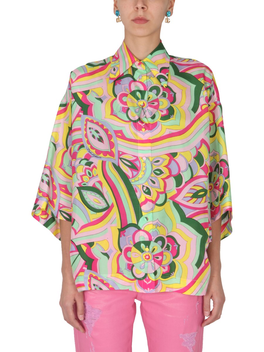 DOLCE & GABBANA - SILK SHIRT WITH 60'S PRINT - Eleonora Bonucci