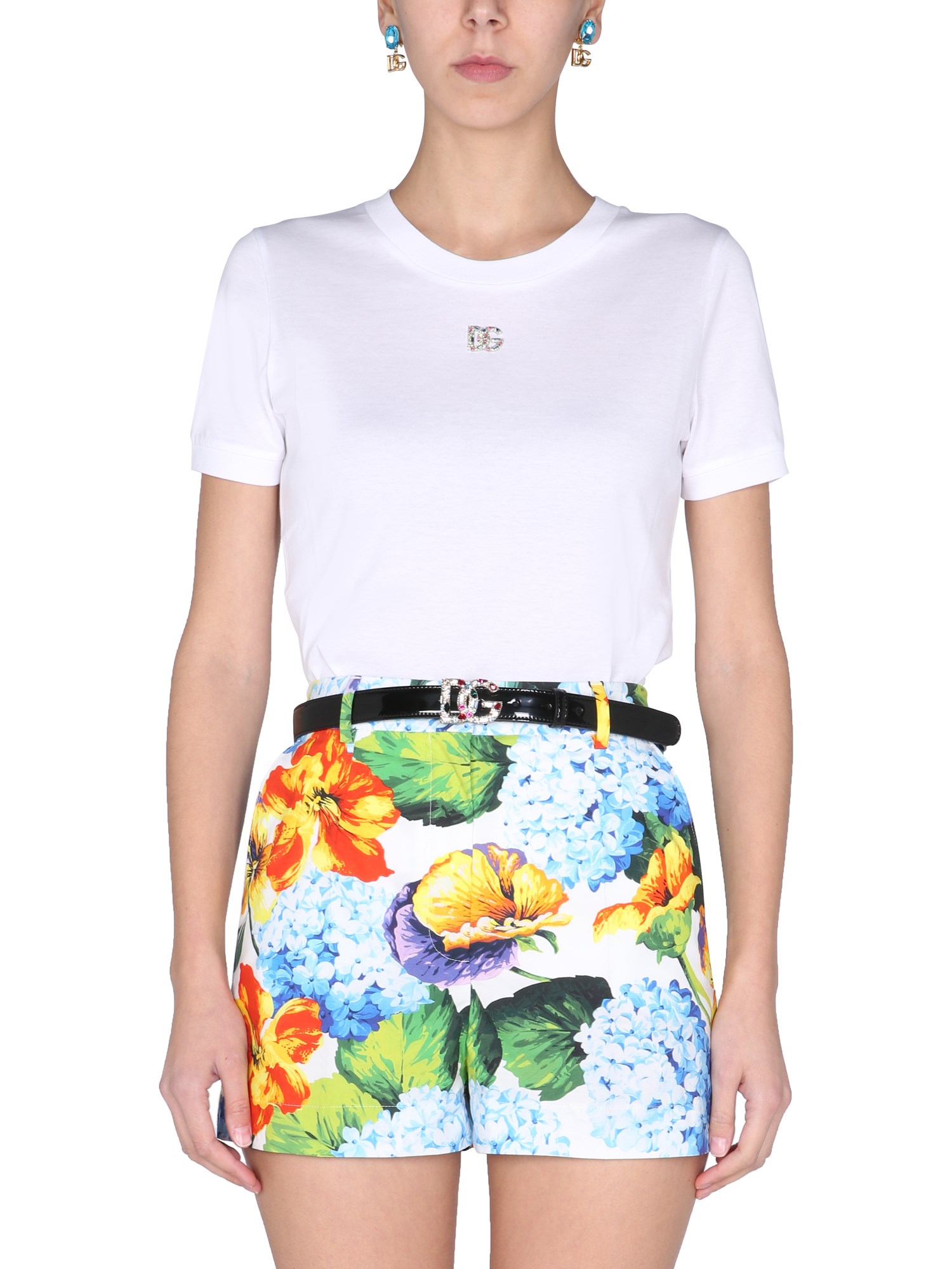 dolce & gabbana crystal logo t-shirt