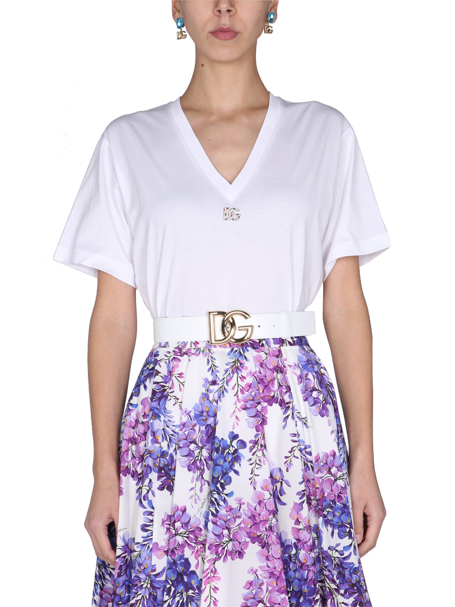 dolce & gabbana crystal logo t-shirt