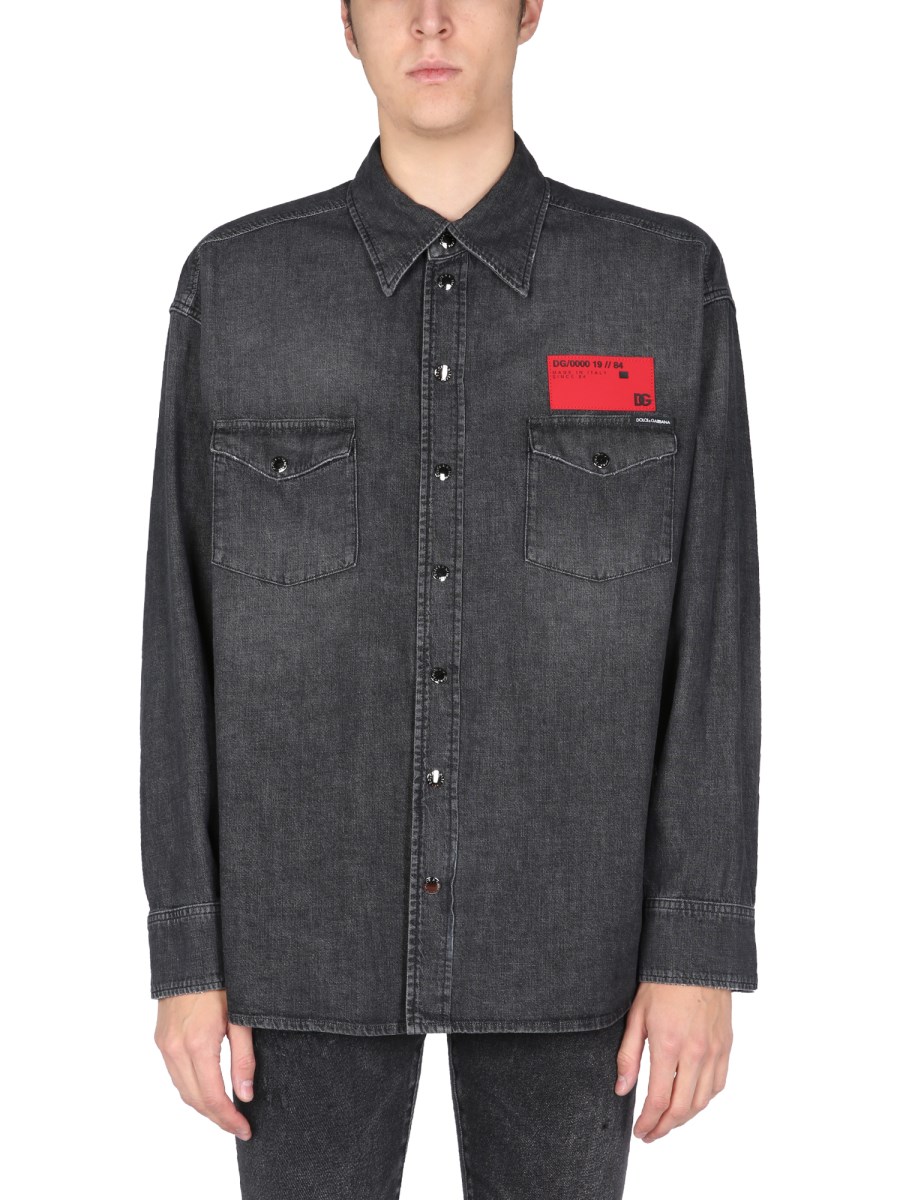 DOLCE & GABBANA CAMICIA IN DENIM DI COTONE