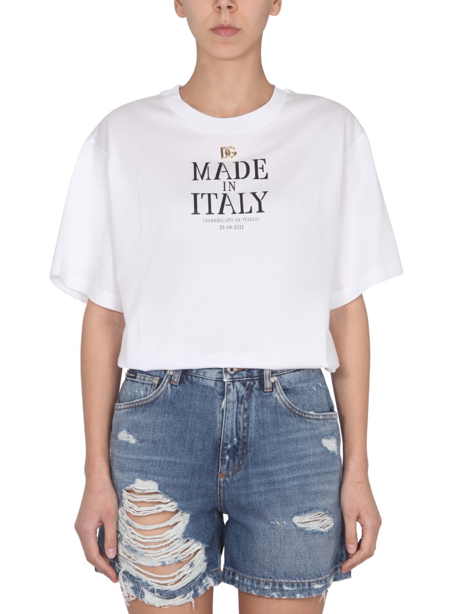 dolce & gabbana Jersey T-shirt with Made in Italy print | eBay