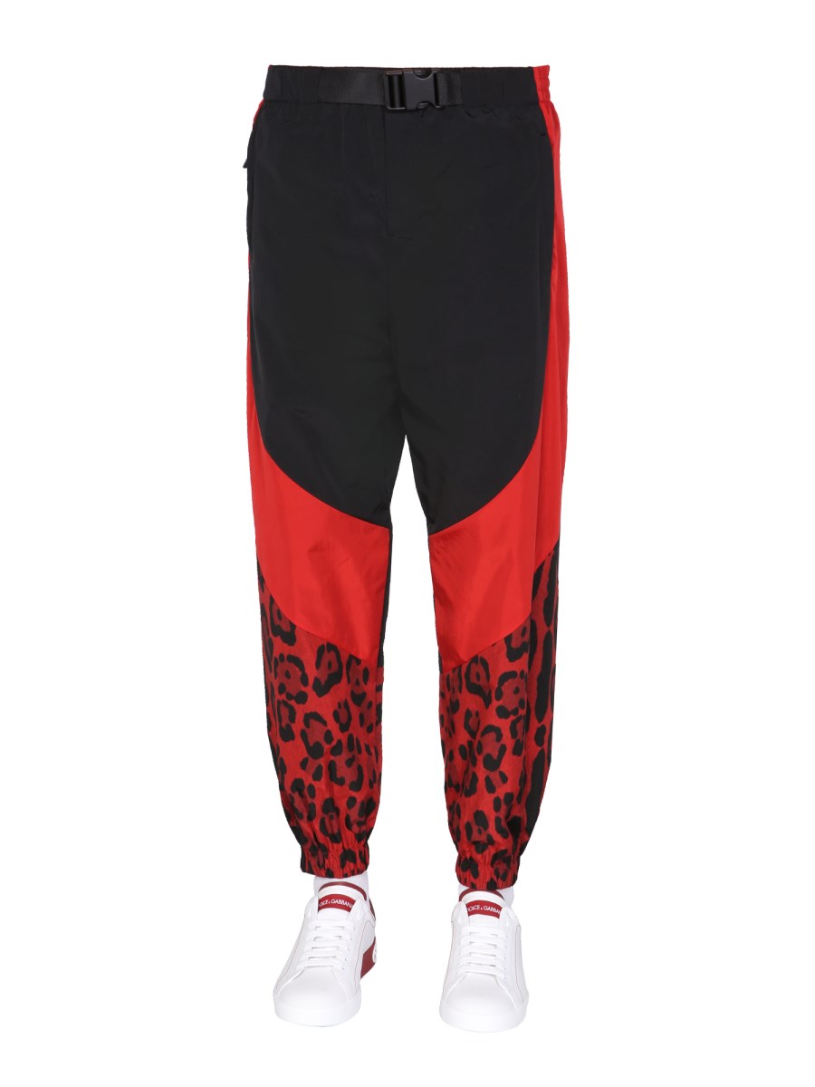 PANTALONE JOGGING CON STAMPA ANIMALIER 