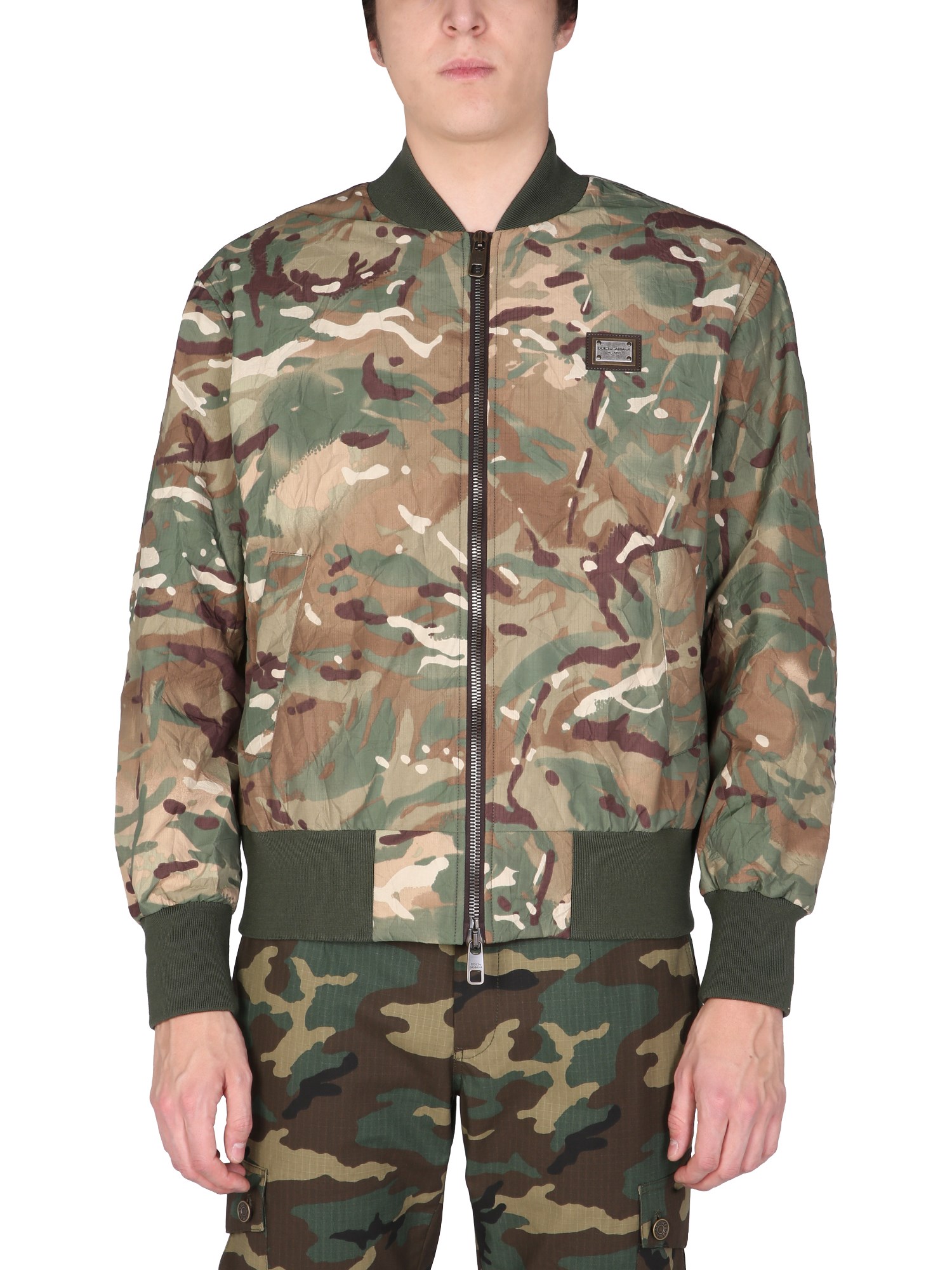 dolce & gabbana camouflage print jacket