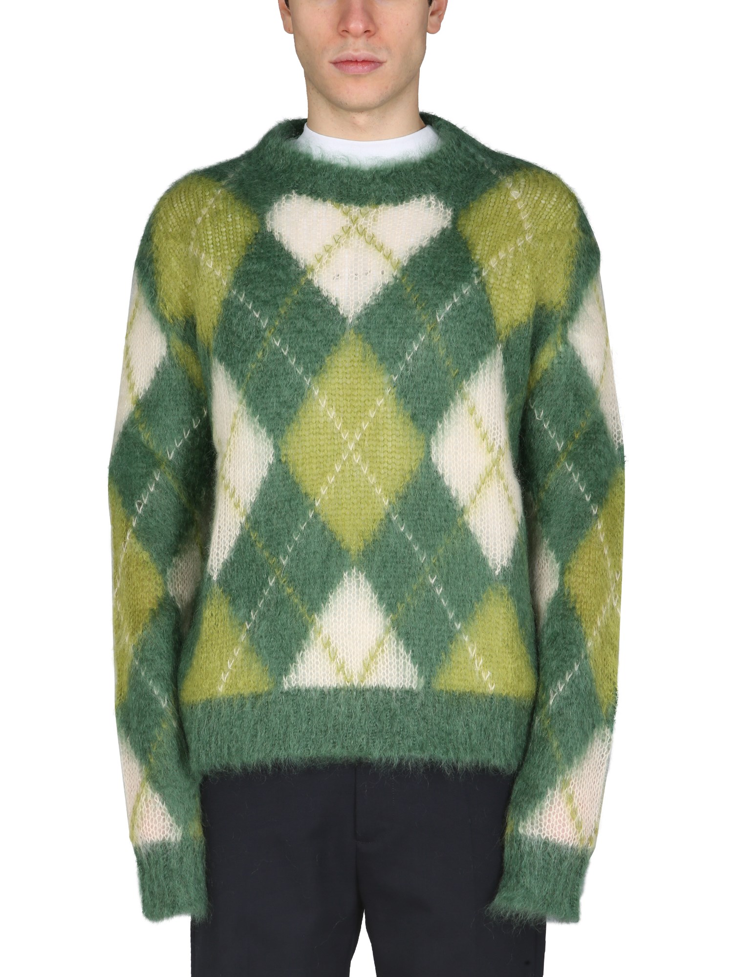 marni sweater with argyle inlay