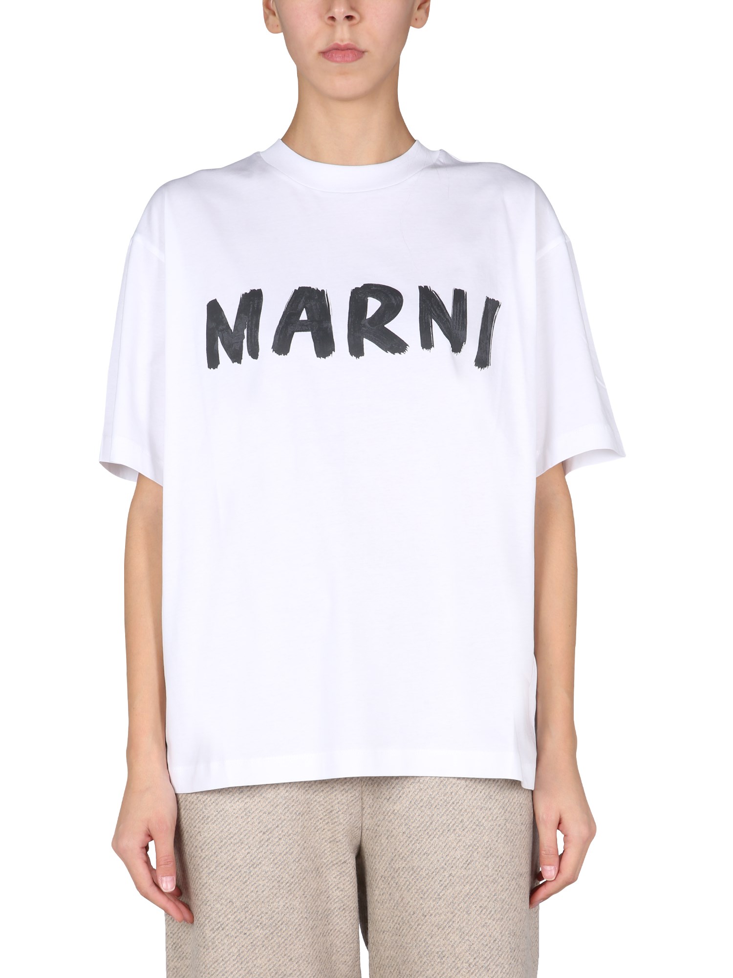 marni t-shirt with logo print