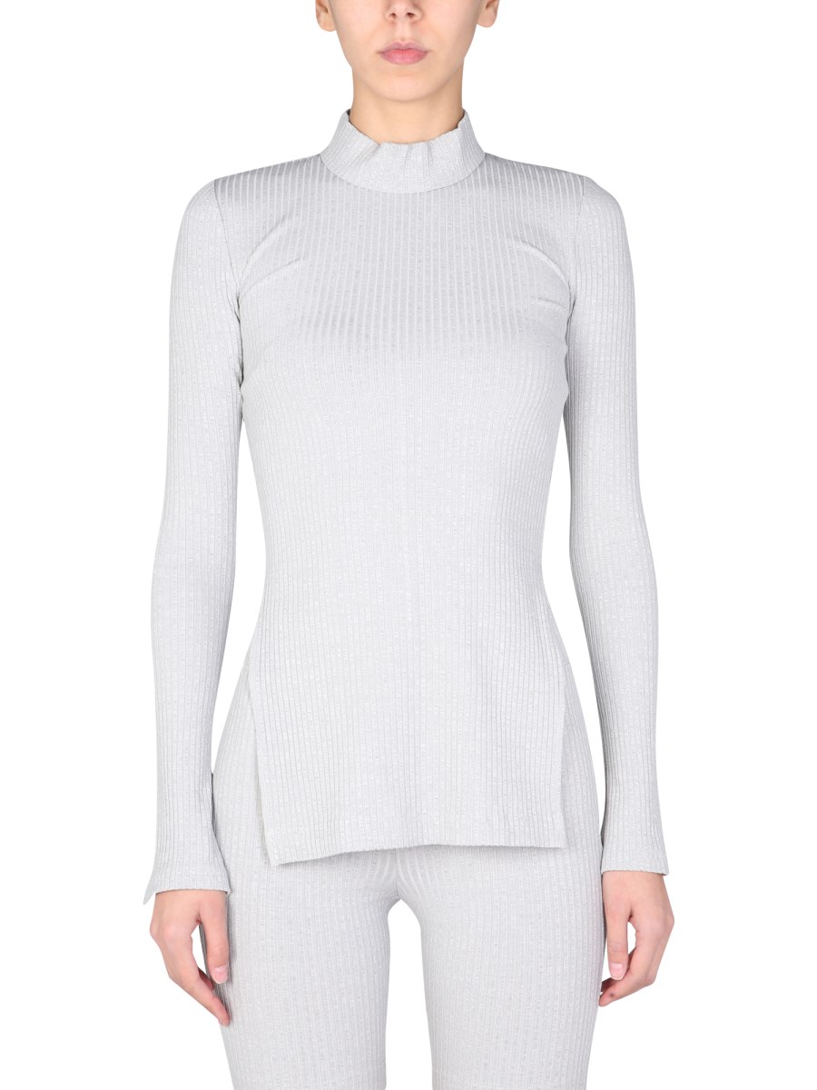 HELMUT LANG T-SHIRT IN JERSEY CON DETTAGLIO CUT OUT