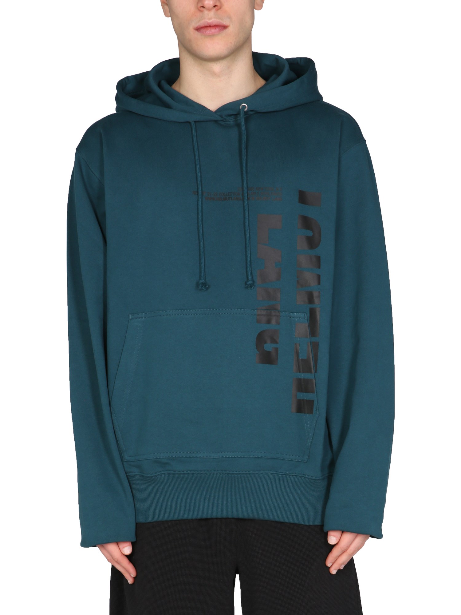 helmut lang macro-mix hooded sweatshirt