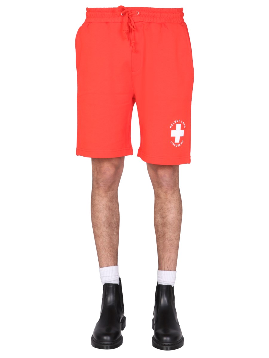 HELMUT LANG BERMUDA "LIFEGUARD" IN FELPA DI COTONE