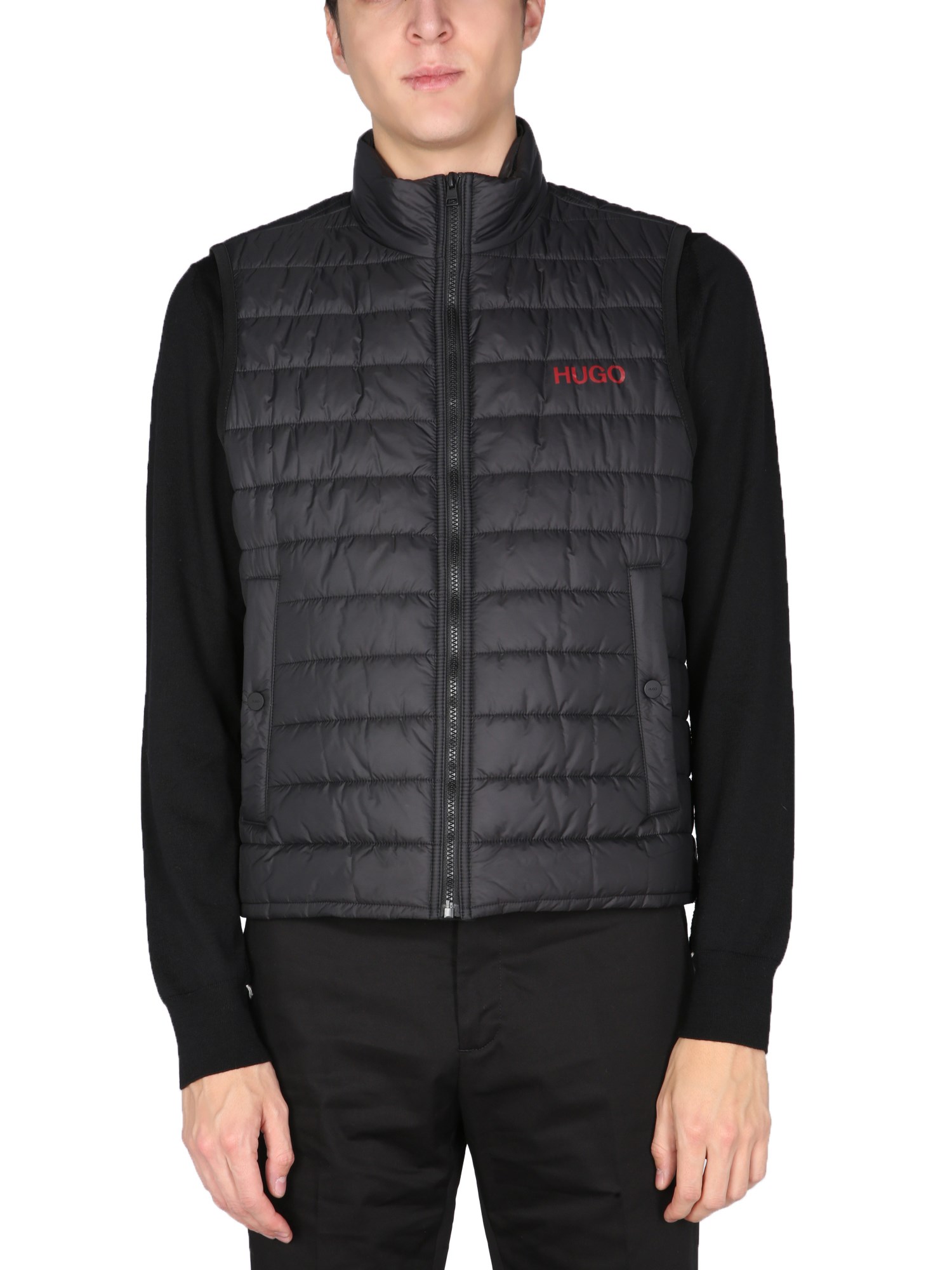 Hugo Boss Black Mock Collar Jacket In Black